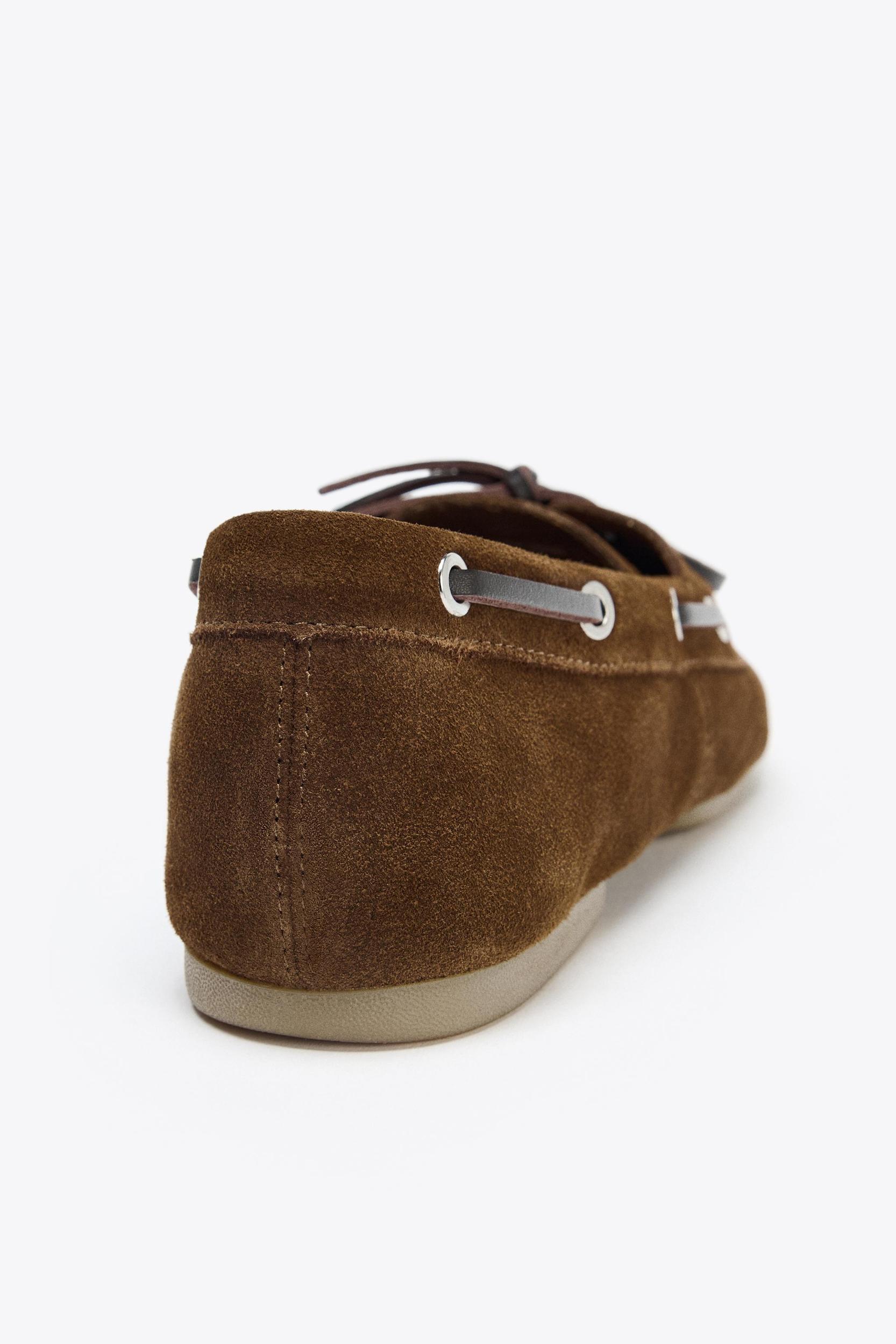 SUEDE TOPSTITCHED LOAFERS Product Image