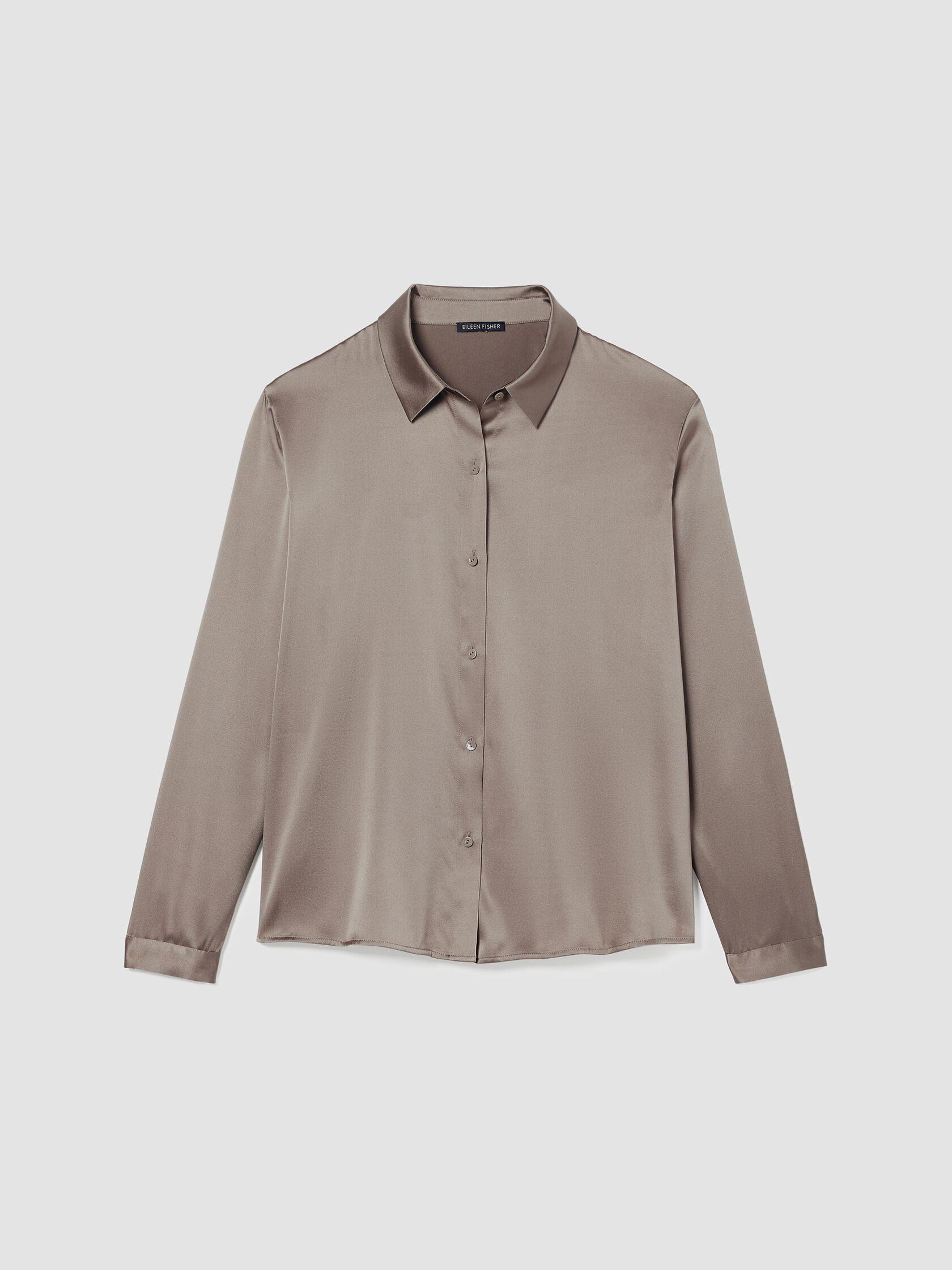 Eileen Fisher Buttery Soft Stretch Silk Shirt Product Image