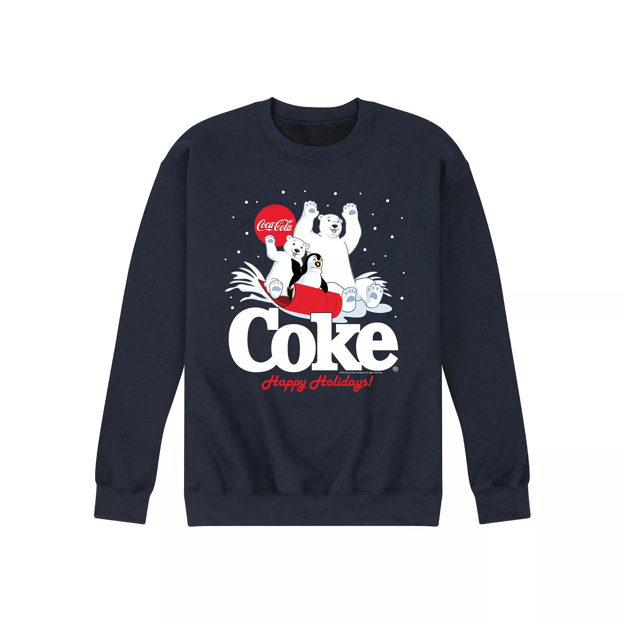Men's CocaCola Happy Holidays Sledding Sweatshirt,  Product Image