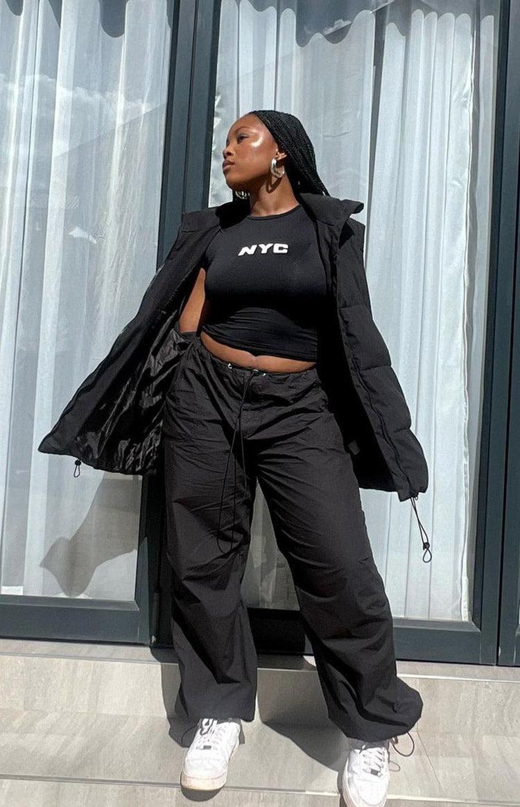 Davina Black Drawcord Pants Product Image