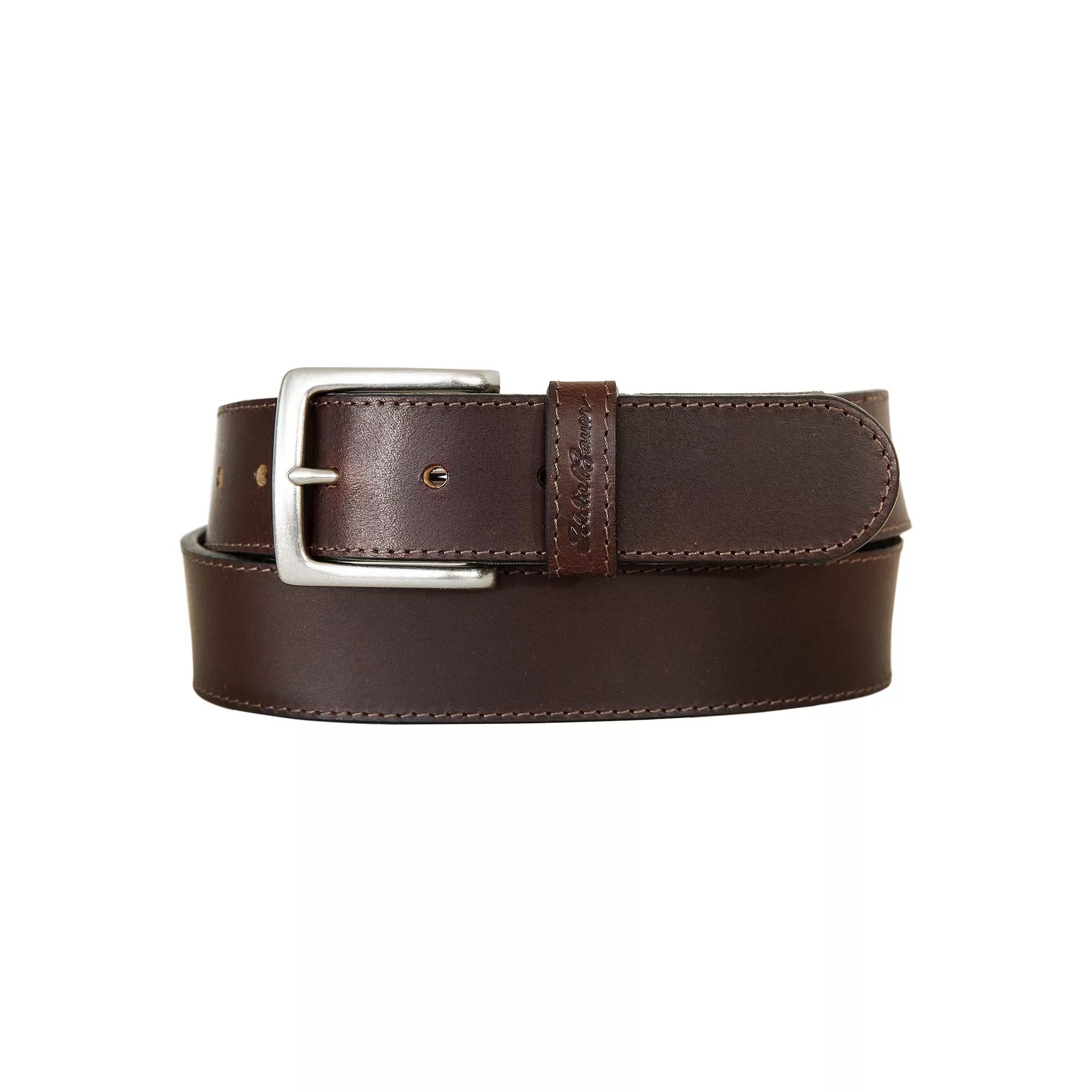 Men's Eddie Bauer 1.45-in. Leather Belt with Sasquatch Stretch Tab,  Product Image
