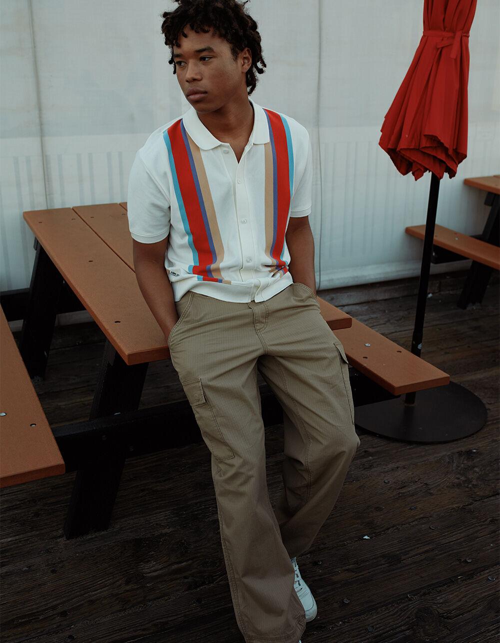 RSQ Mens Loose Cargo Ripstop Pants - ACORN Product Image