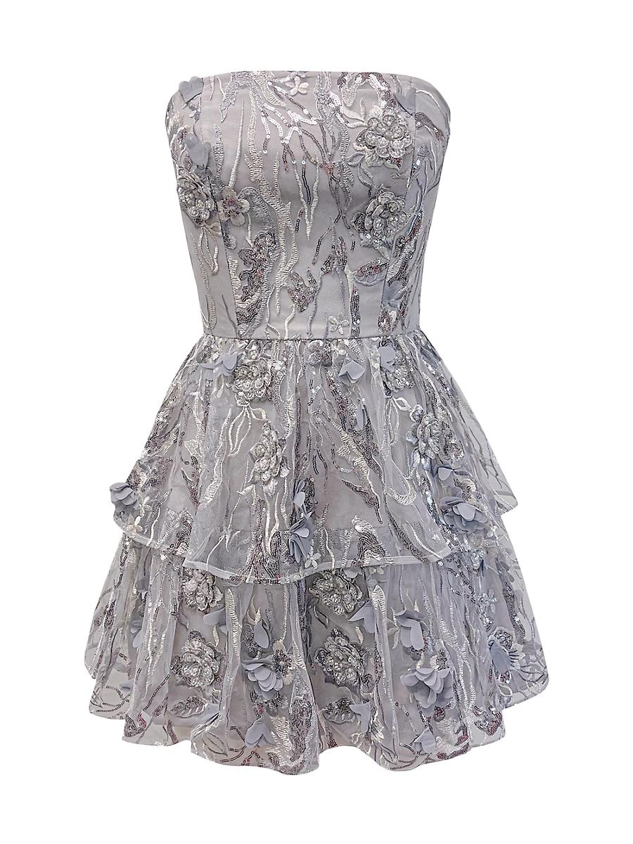 Womens Callie Strapless Sequined Minidress Product Image