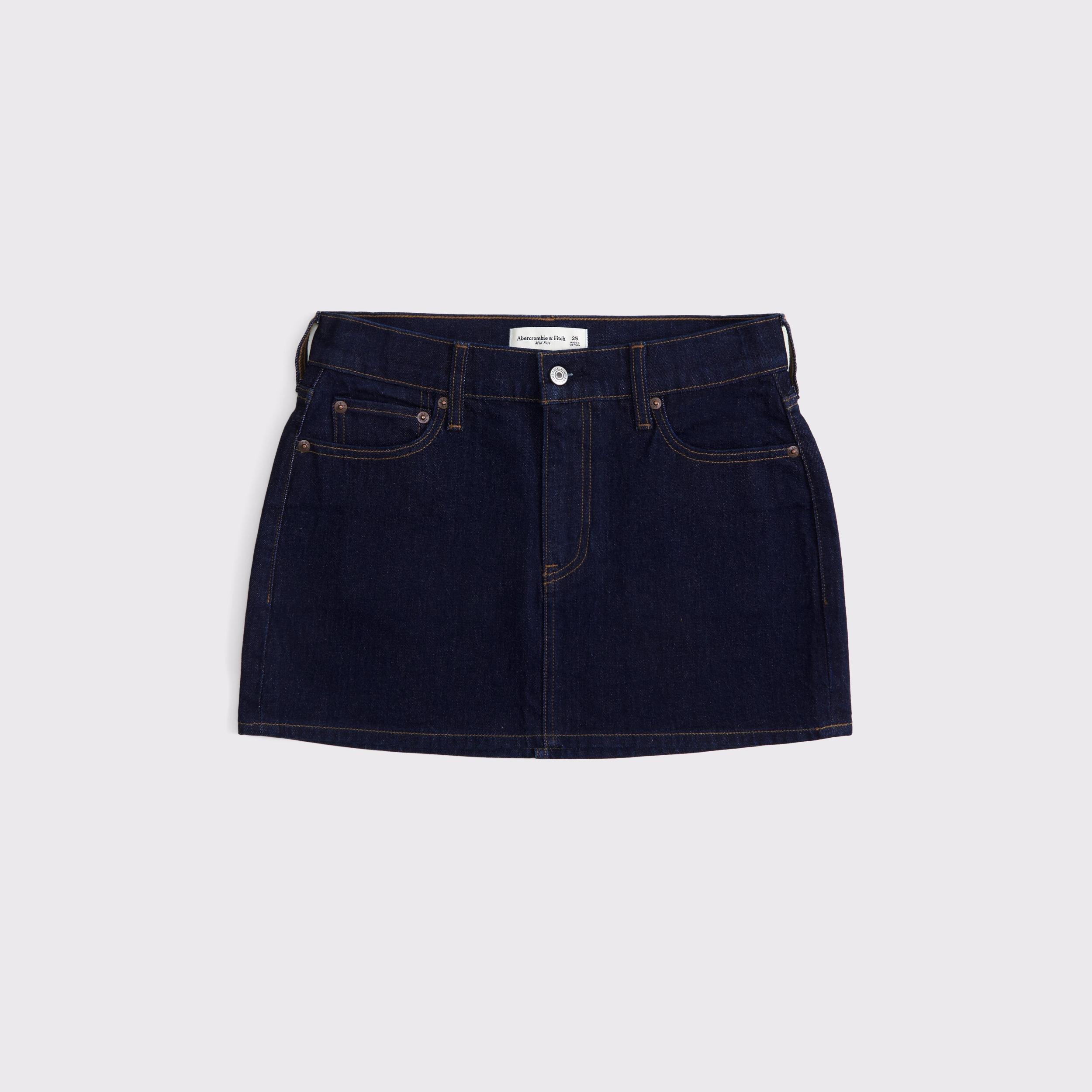 Mid Rise Denim Mini Skirt Product Image