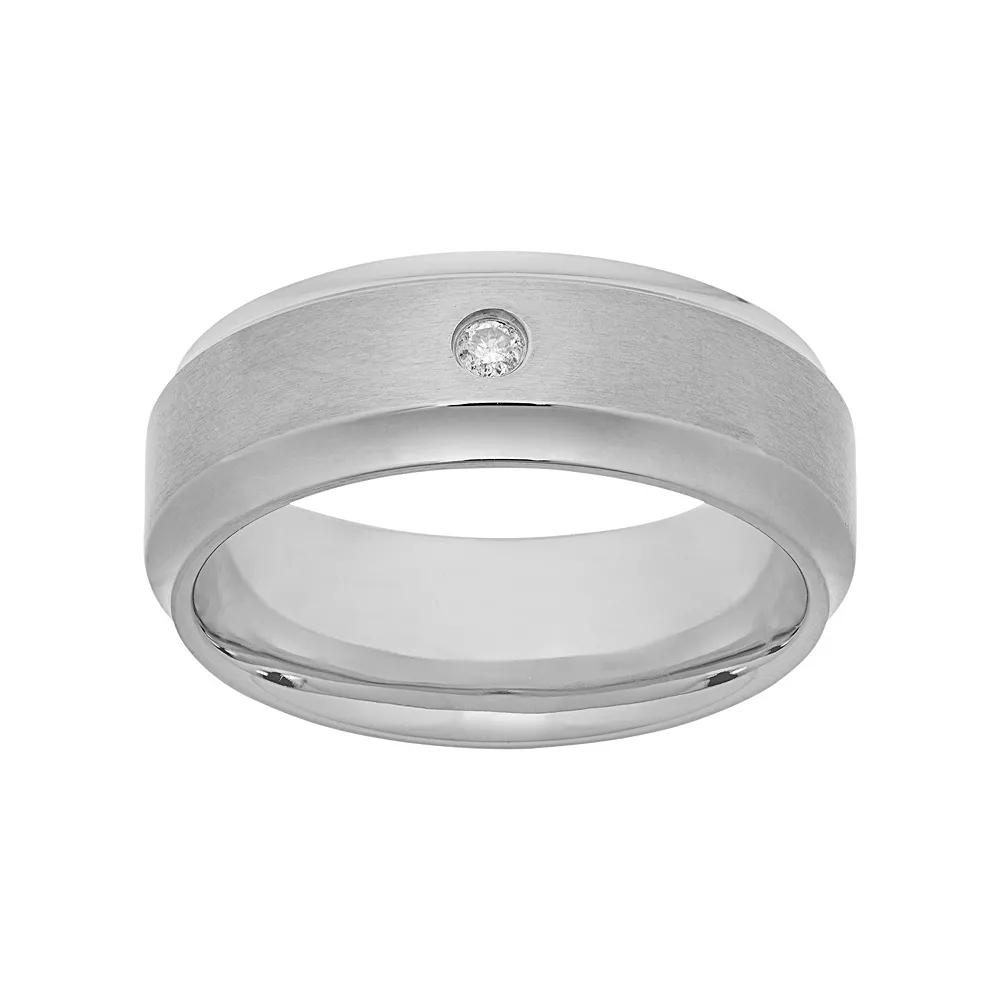Jewelry Nation Diamond Accent Titanium Wedding Band - Men, Men's,  Product Image