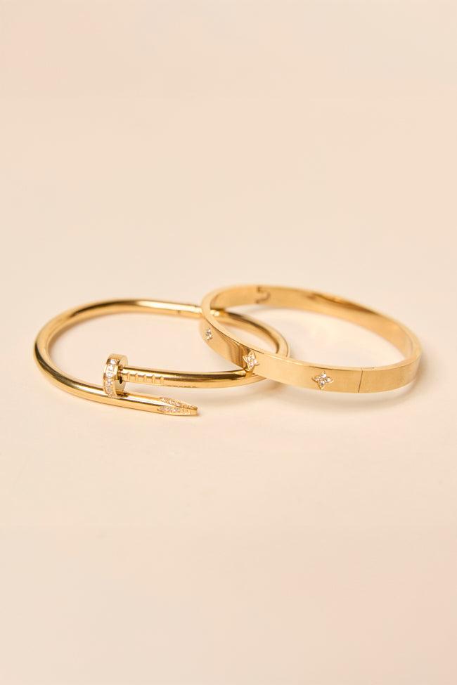Alexis Gold Nail Bangle Set Product Image