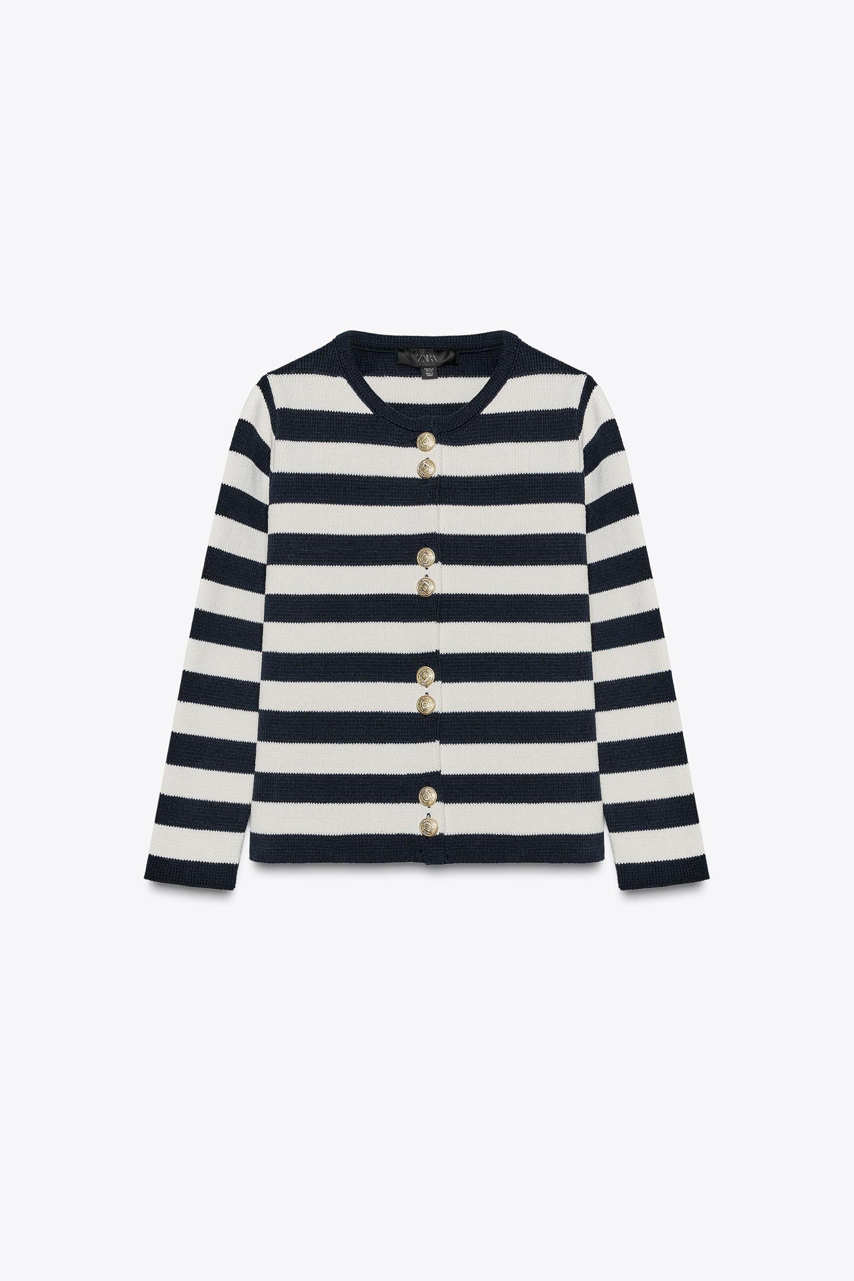 STRIPED KNIT CARDIGAN Product Image