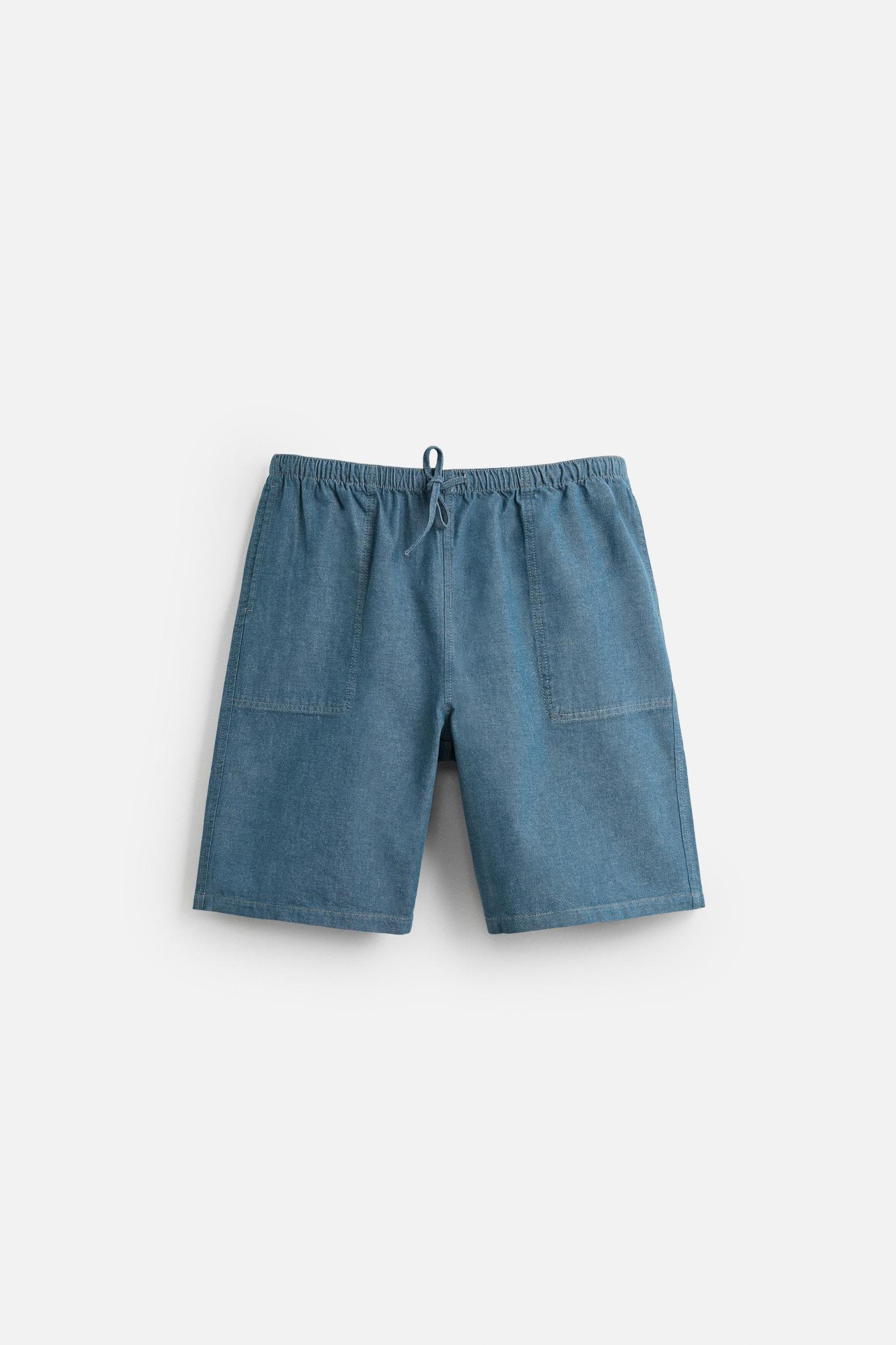 RELAXED FIT DENIM SHORTS Product Image