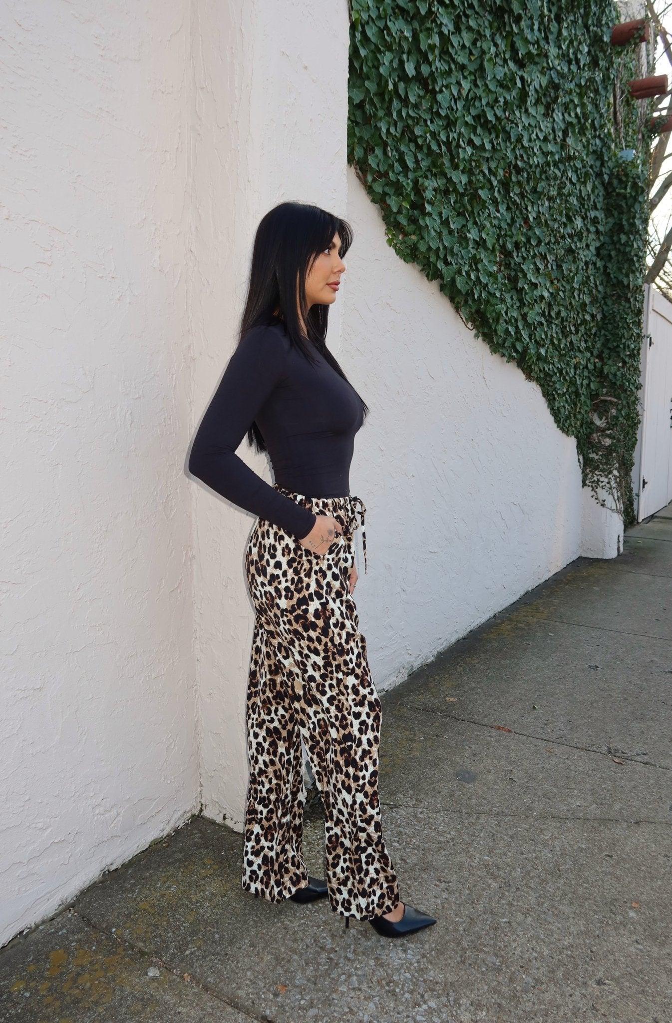 Brown Leopard Print Wide Leg Pants - FINAL SALE Product Image