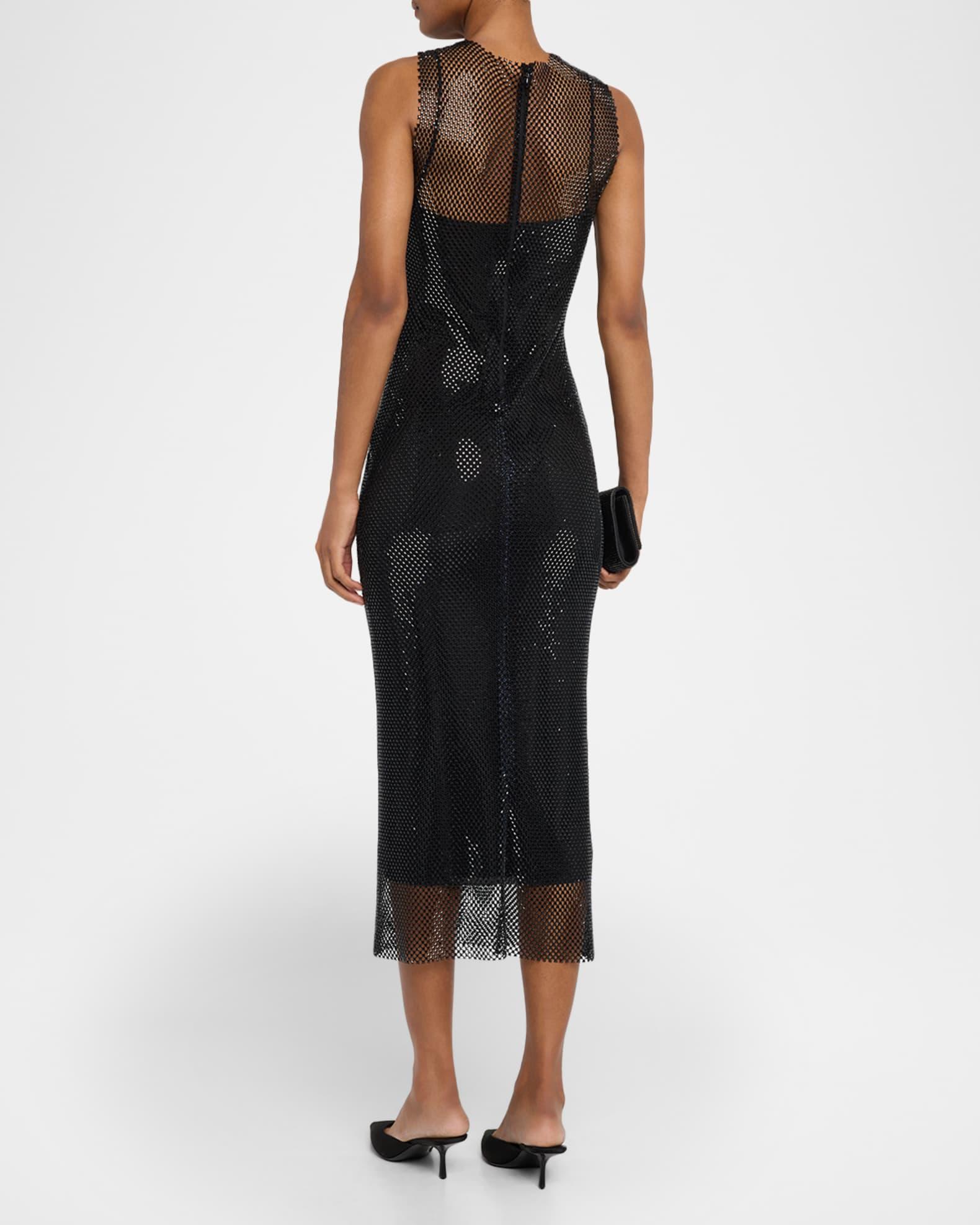 Rhinestone Mesh Midi Dress Product Image
