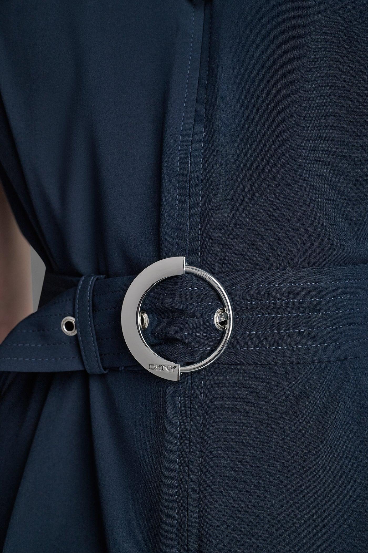 CAP SLEEVE ZIP-FRONT SHIRT DRESS Product Image