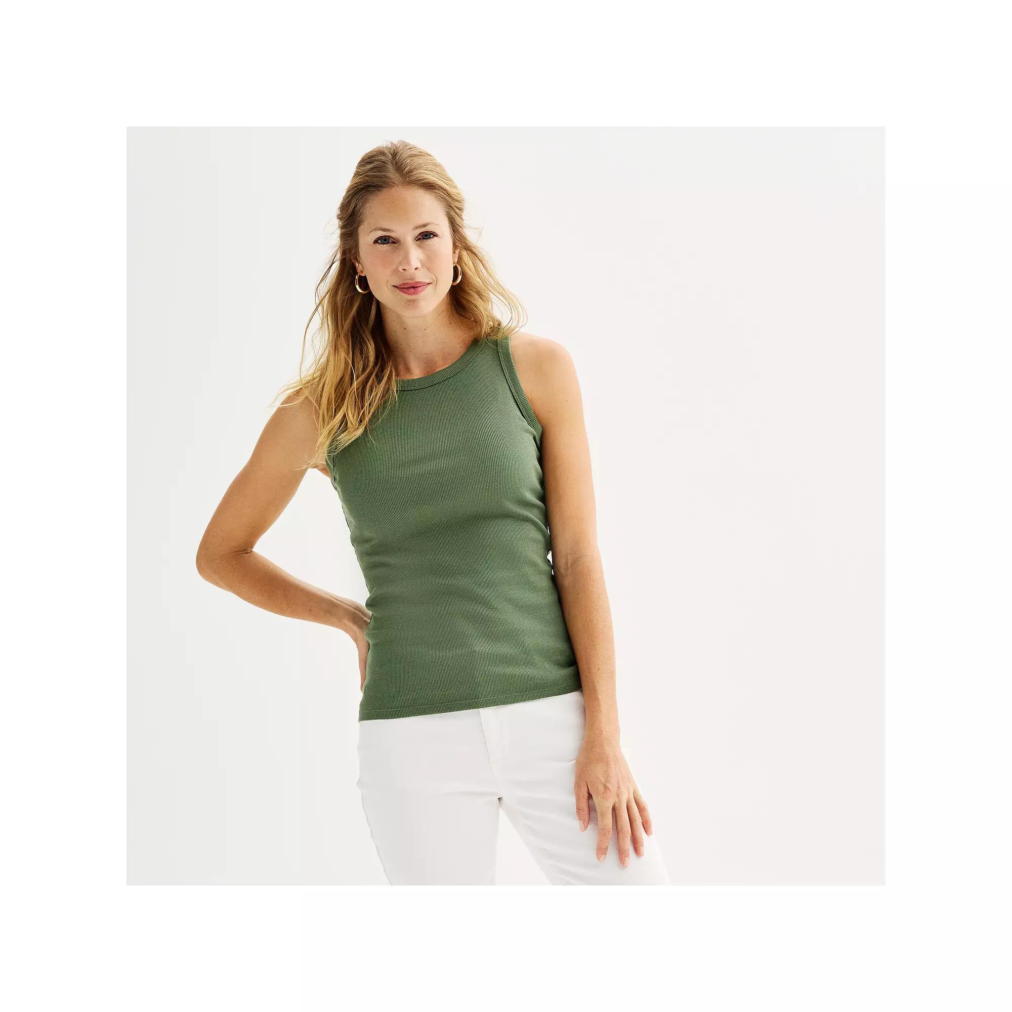 Women's Sonoma Goods For Life® High Neck Layering Tank Top, Size: Small, Manolo Green Product Image