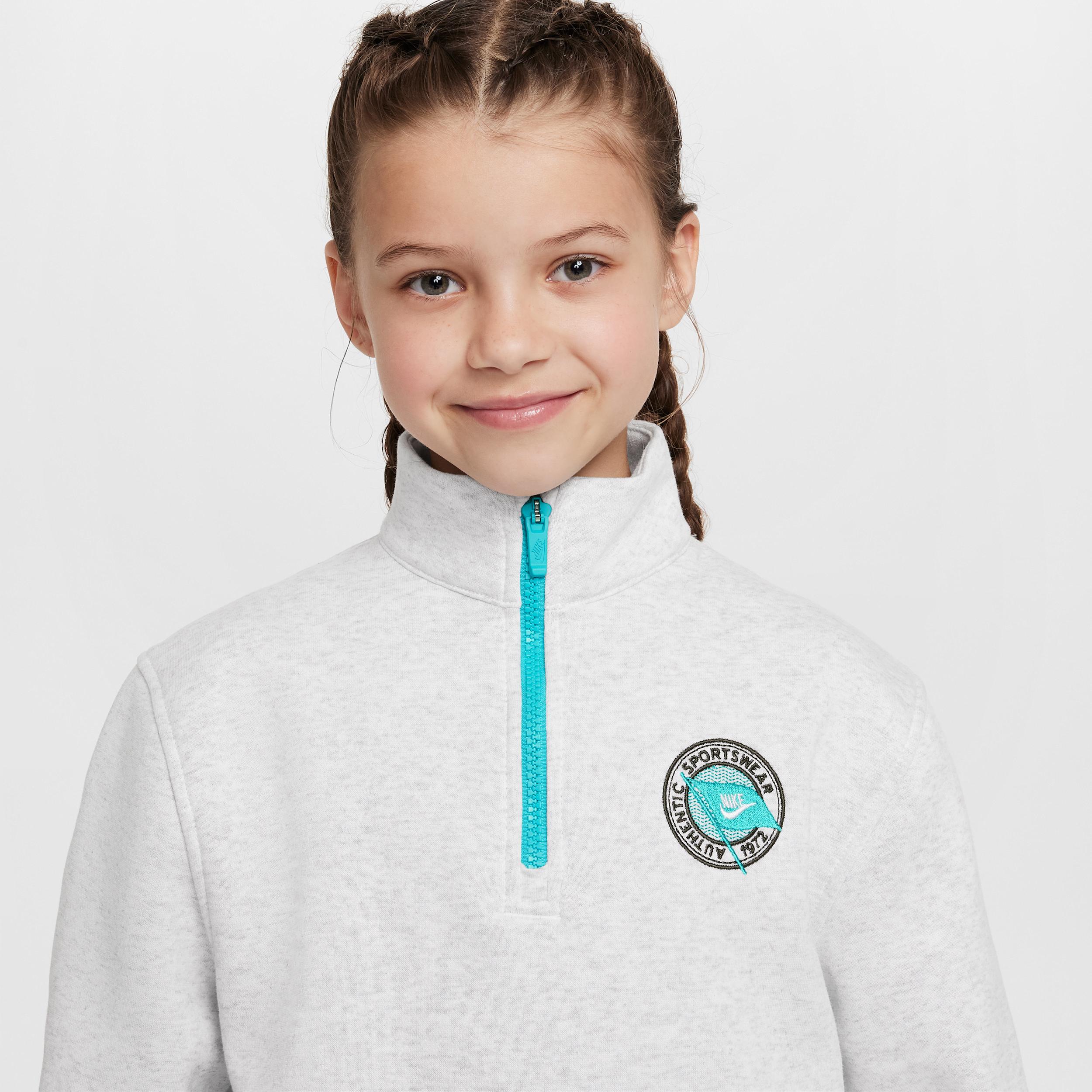 Unisex Nike Sportswear Club Fleece Girls Long-Sleeve 1/2-Zip Top | IB8353-051 Product Image