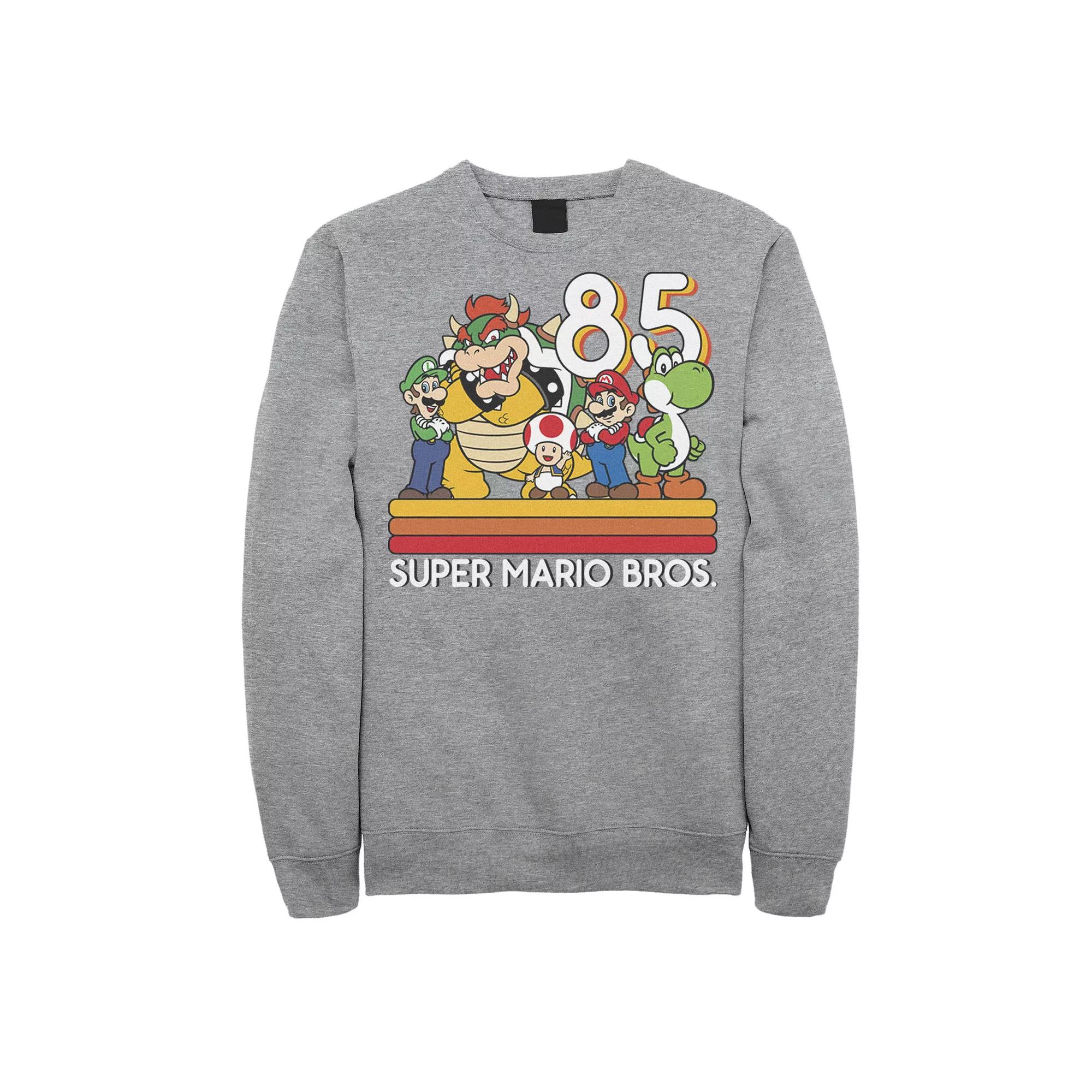 Big & Tall Nintendo Super Mario Bros Distressed Portrait Logo Fleece Sweatshirt, Men's,  Product Image
