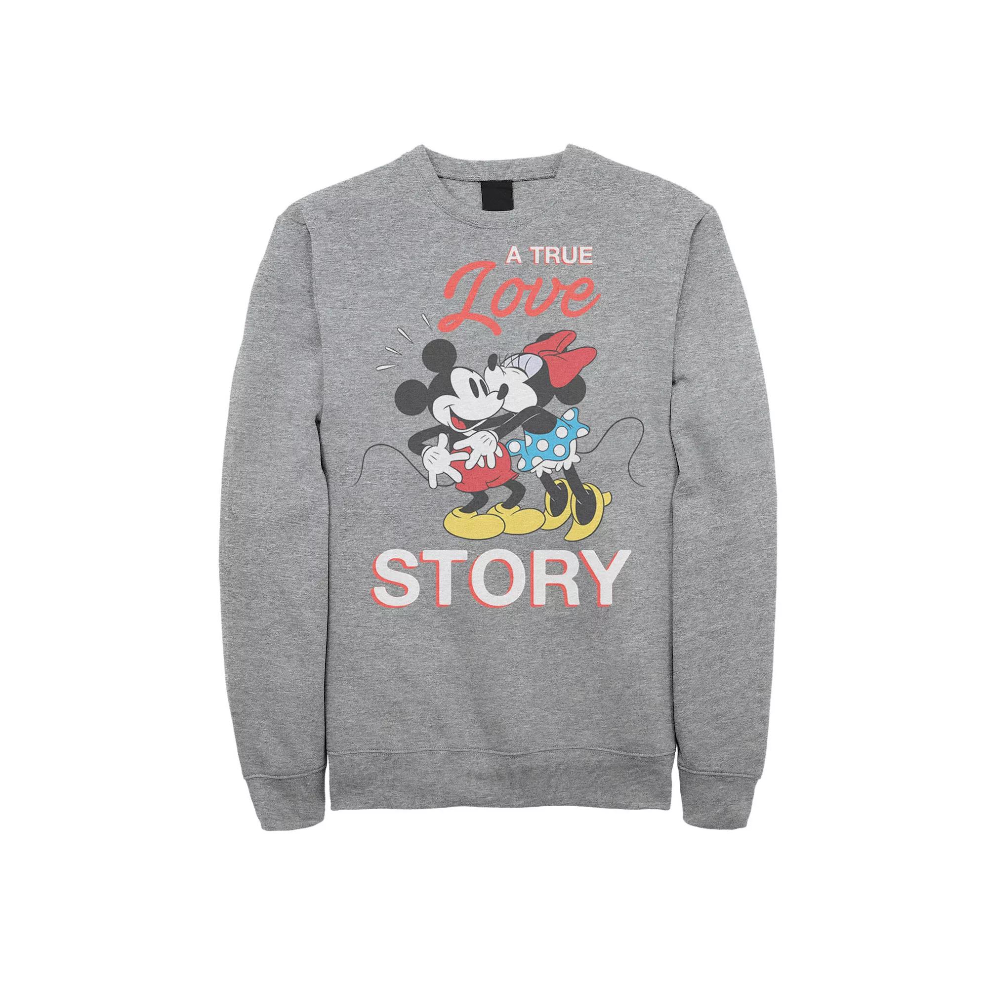 Men's Dinsey Mickey & Minnie Mouse Valentine Love Sweatshirt,  Product Image