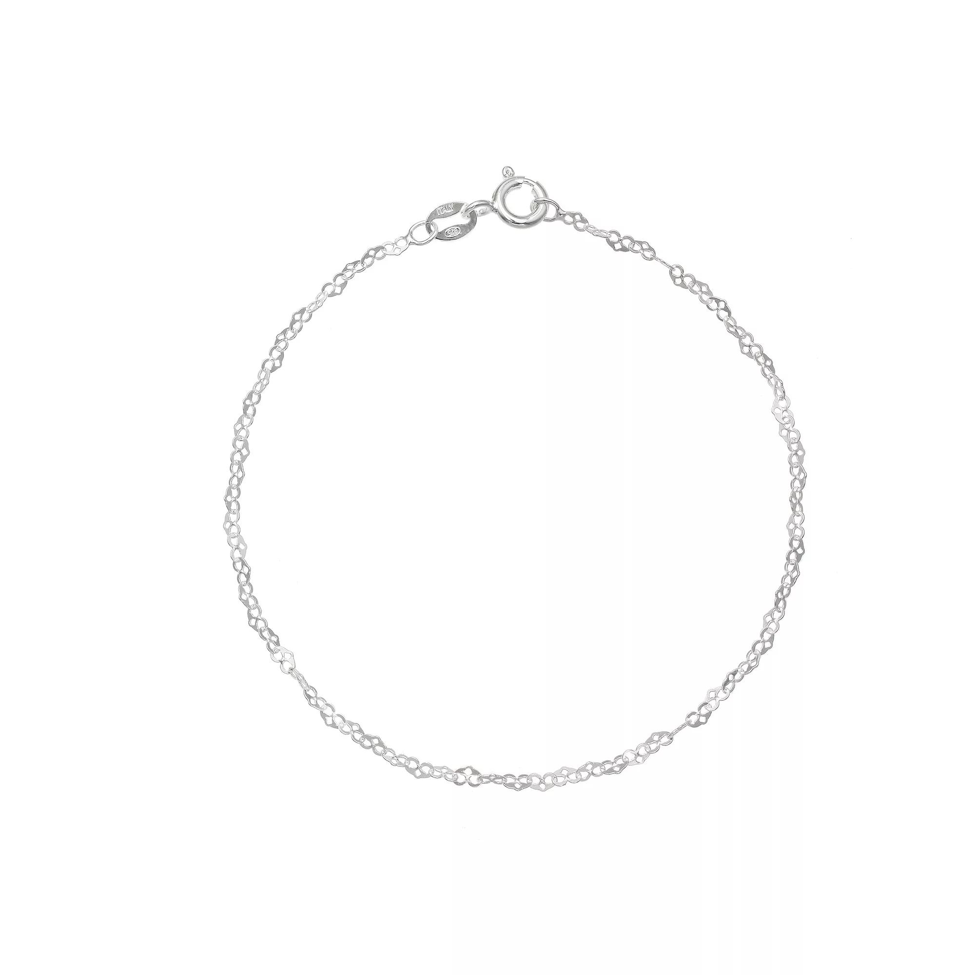 PRIMROSE Sterling Silver Heart Link Bracelet, Women's, Size: 7.5" Product Image