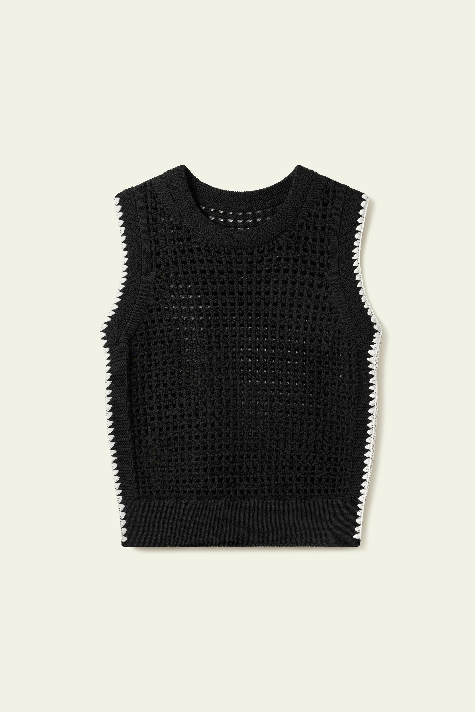 Toscana Pointelle Embroidered Vest Product Image