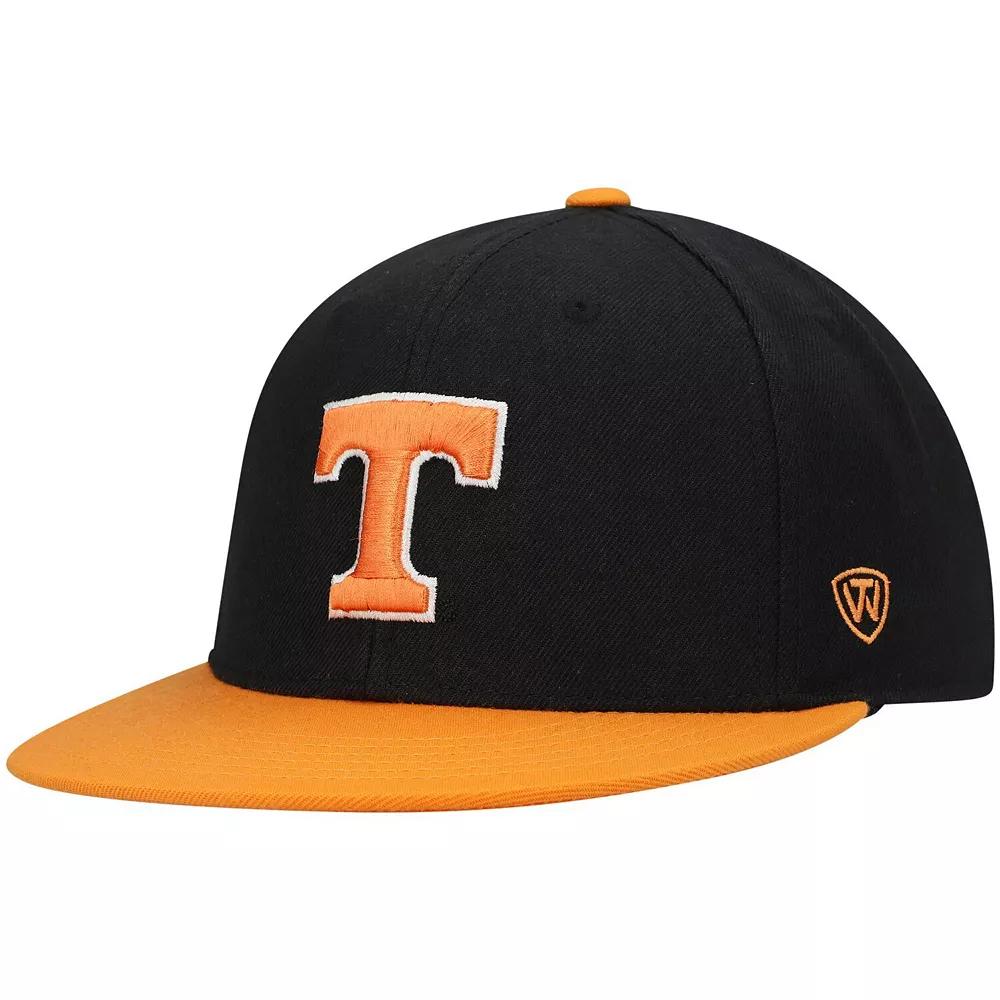 Men's Top of the World Black/Tennessee Orange Tennessee Volunteers Team Color Two-Tone Fitted Hat, Size: 7 Product Image