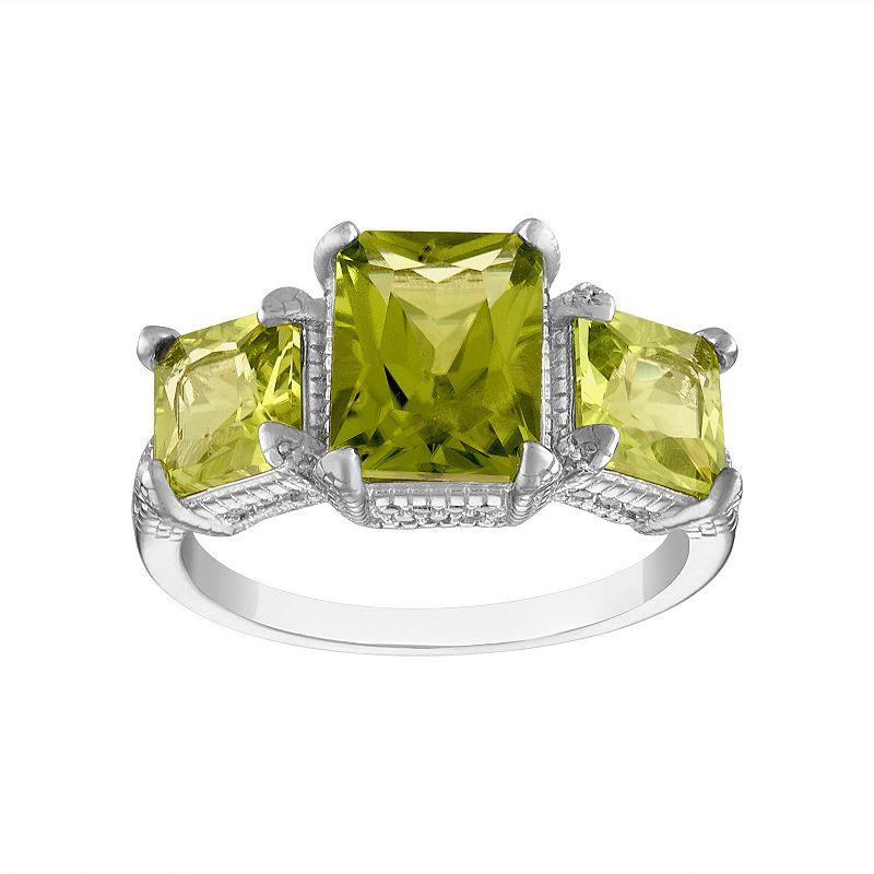 Designs by Gioelli Sterling Silver Gemstone 3-Stone Ring, Women's,  Product Image