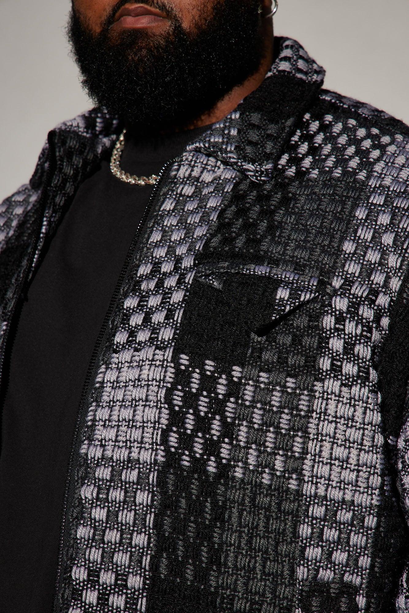 Beverly Tweed Cropped Chore Jacket - Grey/combo Product Image