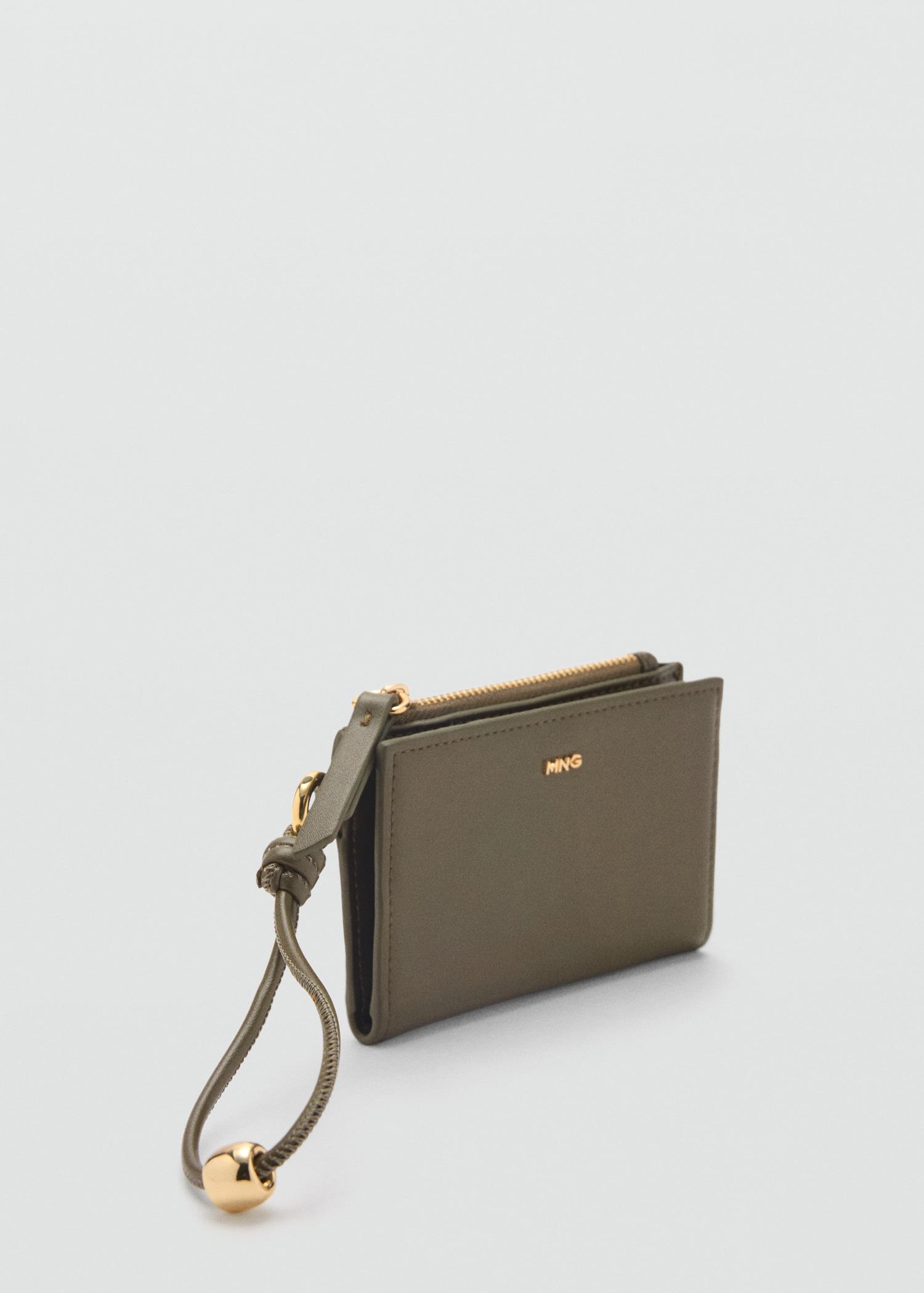 Leather-effect wallet with zipper - Women | MANGO USA Product Image