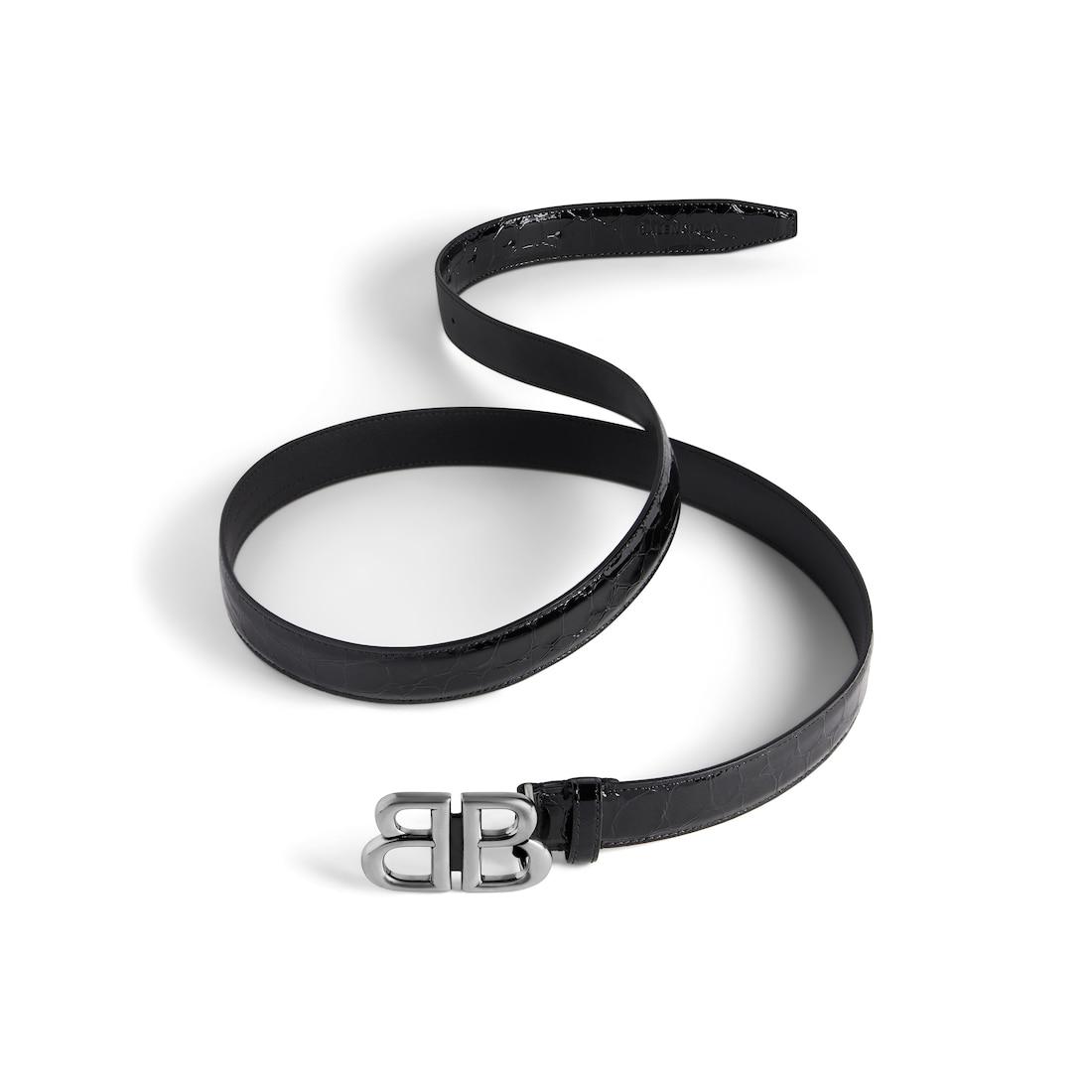 Women's Monaco Belt Crocodile Embossed  in Black Product Image