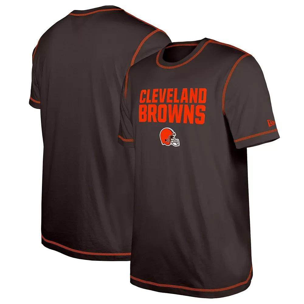 Men's New Era Brown Cleveland Browns Third Down Puff Print T-Shirt,  Product Image