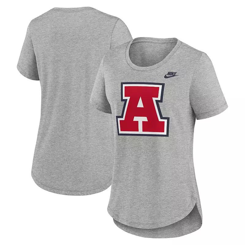 Women's Nike Heather Gray Arizona Wildcats Legacy Tri-Blend T-Shirt, Size: Small, Grey Product Image