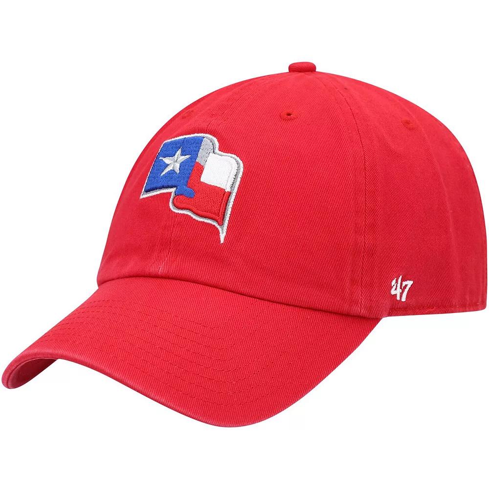Men's '47 Red Texas Rangers Clean Up Team Adjustable Hat Product Image