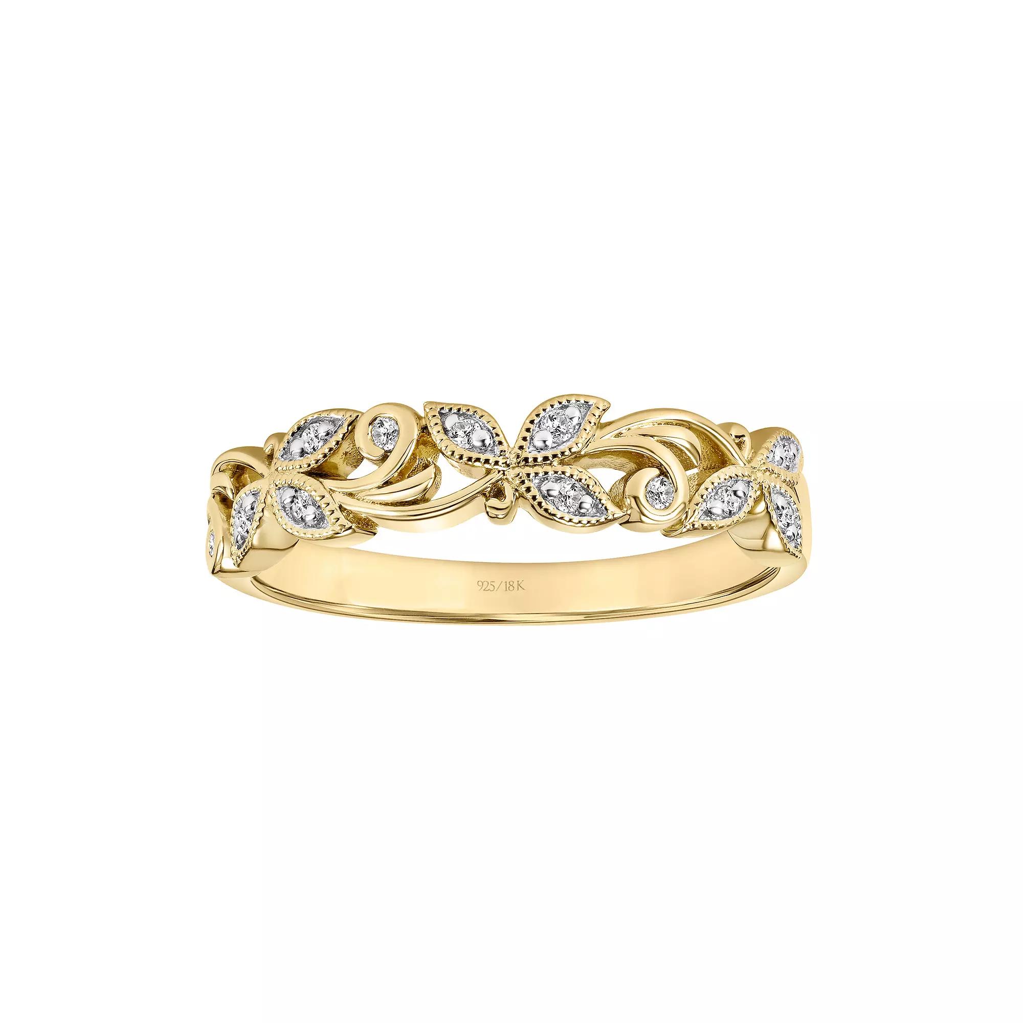 Love Always 18k Gold-Plated Silver Diamond-Accent Vine Anniversary Ring, Women's, Size: 5, Gold Tone Product Image