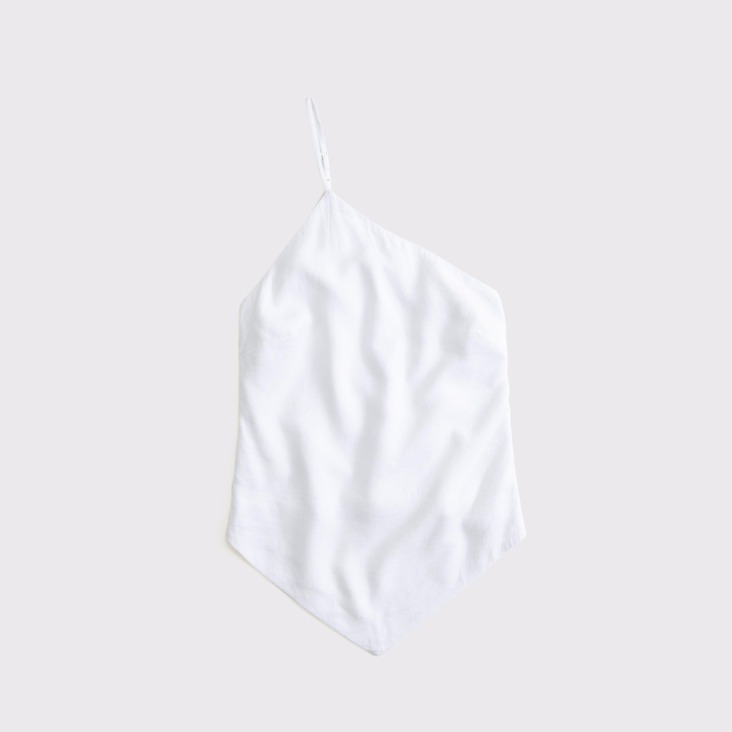 One-Shoulder Asymmetrical Linen-Blend Top Product Image