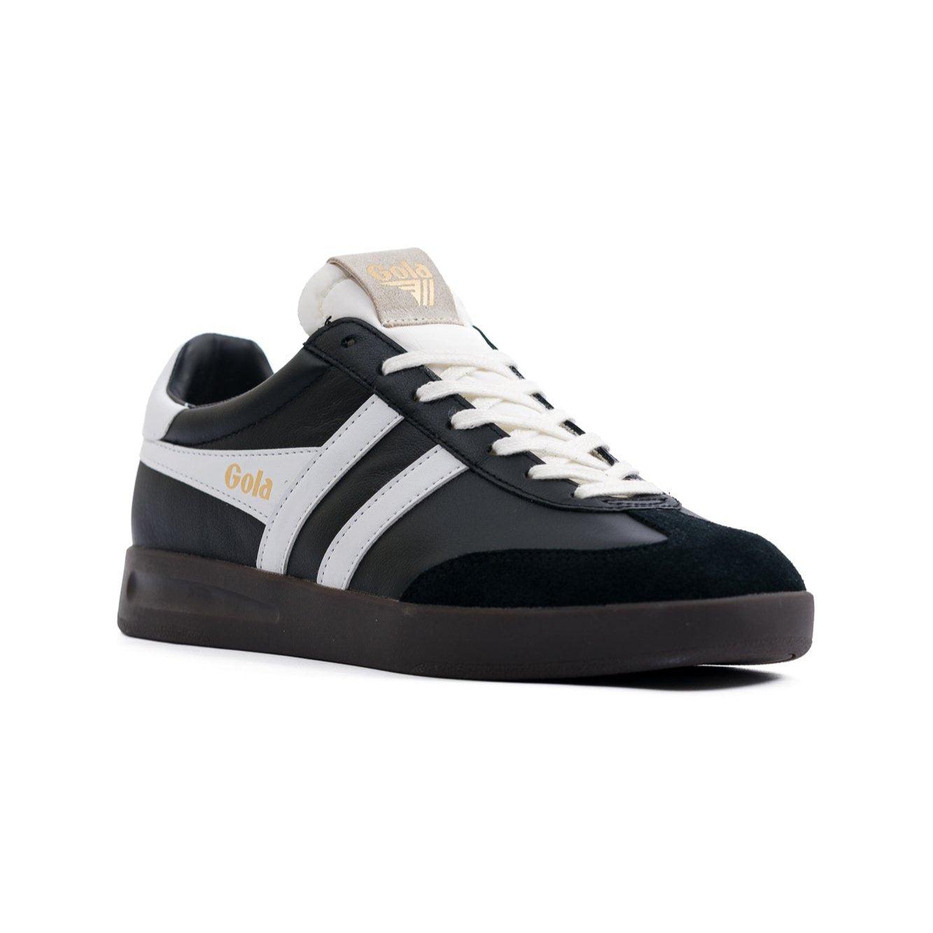 Gola Cyclone Men's Shoes - Leather Black/White/Dark Gum Product Image