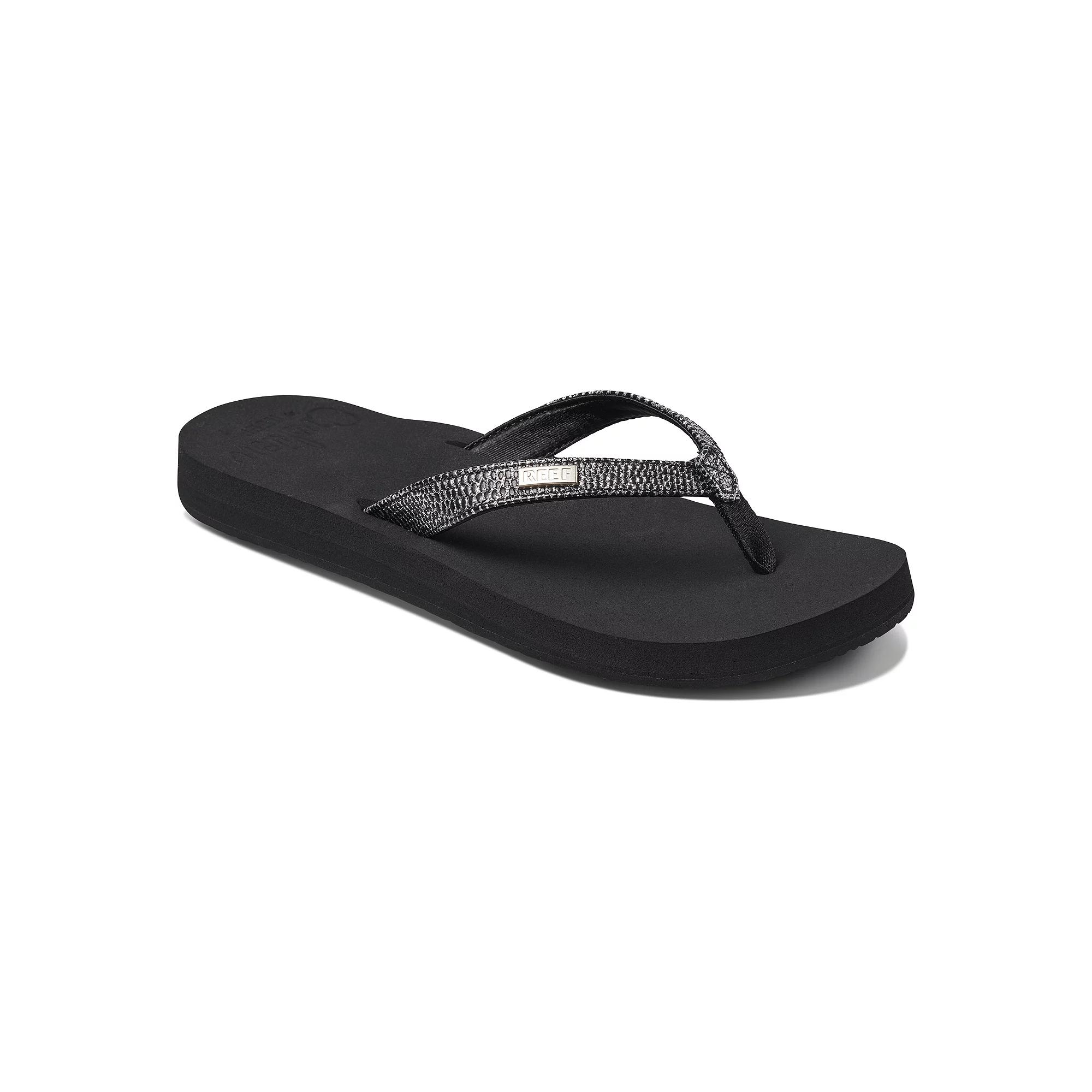 REEF Star Cushion Sassy Women's Flip Flop Sandals, Size: 11, Black Silver Product Image