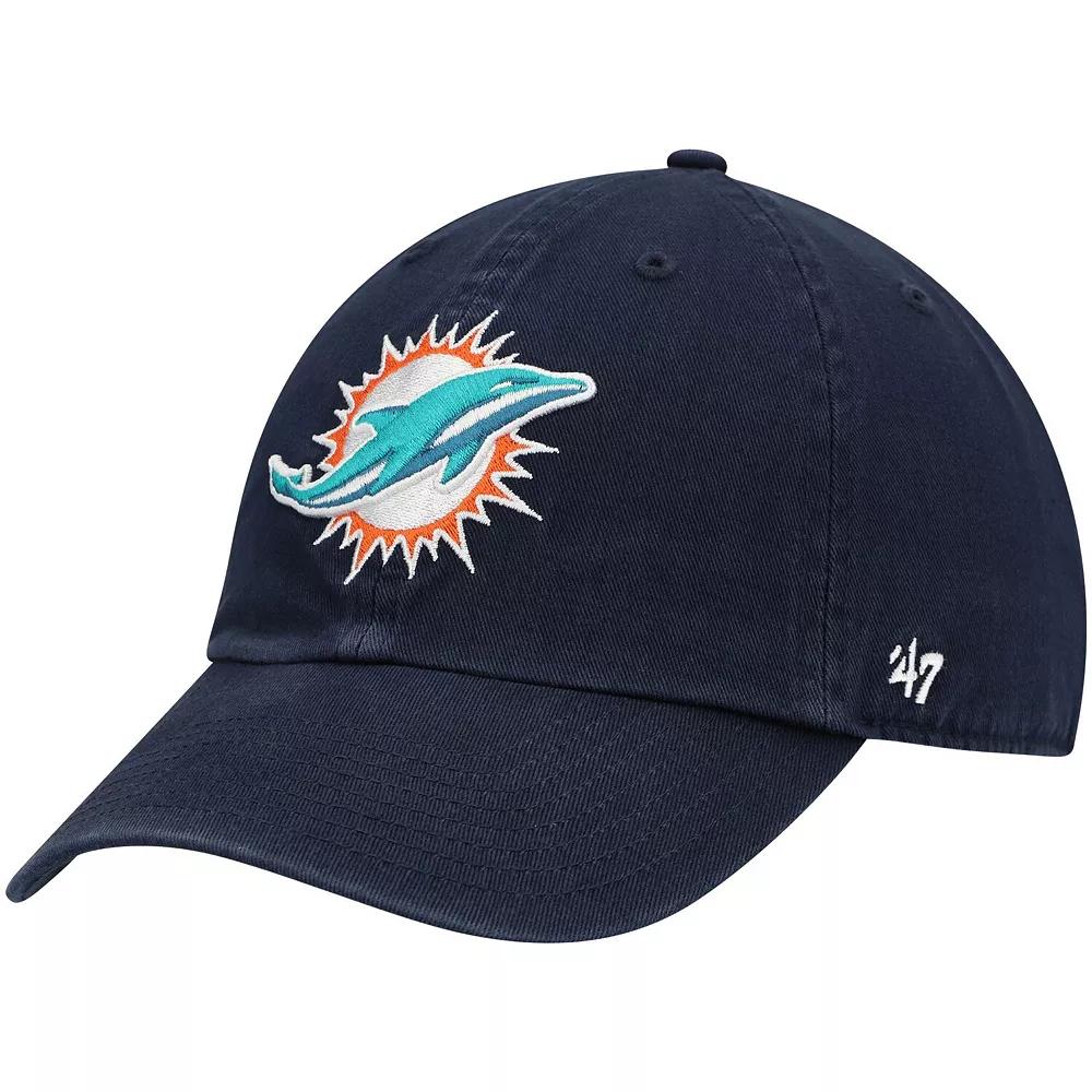 Men's '47 Navy Miami Dolphins Clean Up Alternate Adjustable Hat, Blue Product Image