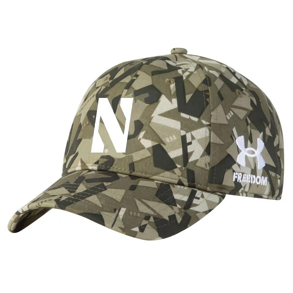 Men's Under Armour Camo Northwestern Wildcats Freedom Collection Adjustable Hat, Green Product Image