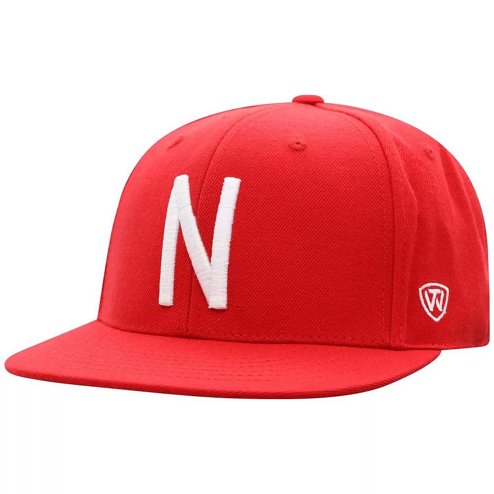 Men's Top of the World Scarlet Nebraska Huskers Team Color Fitted Hat,  Product Image