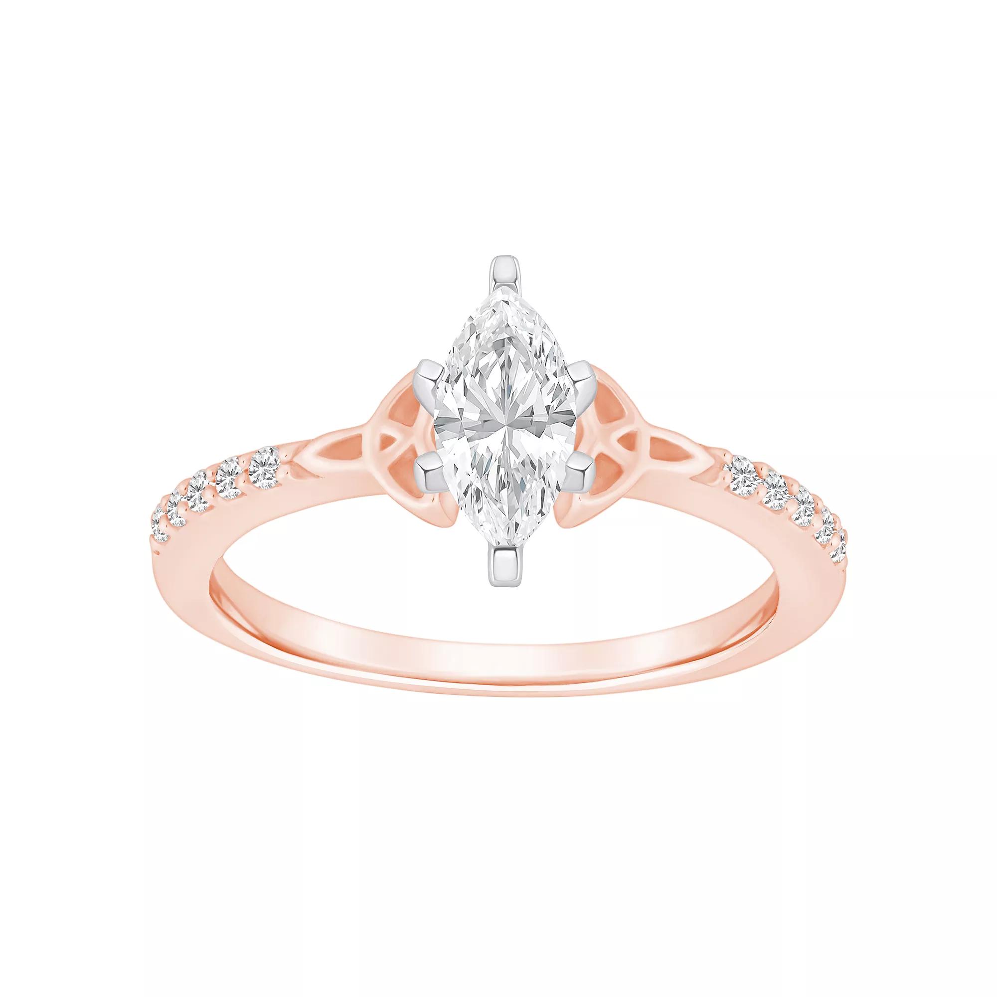 Alyson Layne 14k Gold 1/2 Carat T.W. Diamond Marquise Engagement Ring, Women's, Size: 9.50, Two Tone Gold Product Image