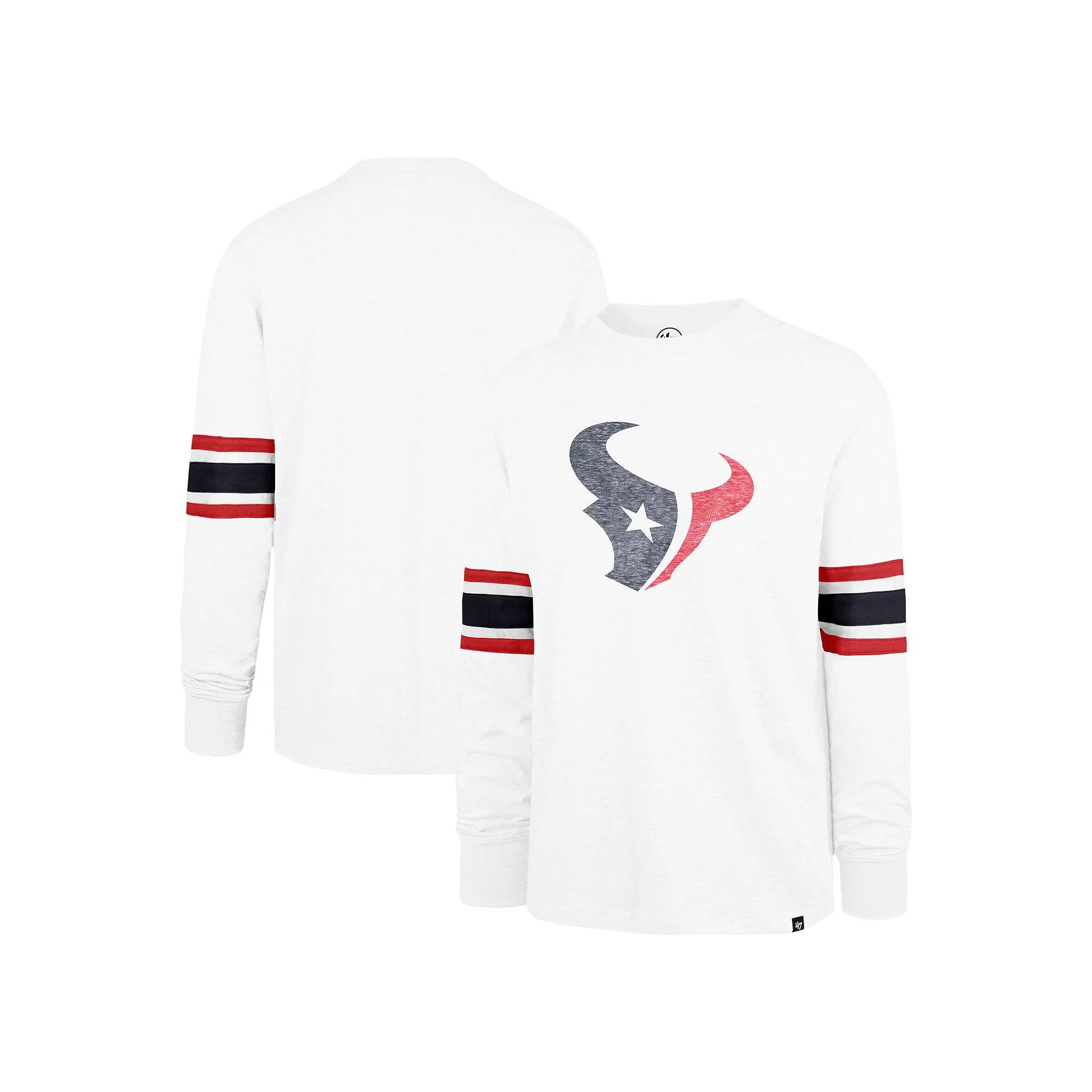 Men's '47 White Houston Texans Gridiron Premier Brex Long Sleeve T-Shirt,  Product Image