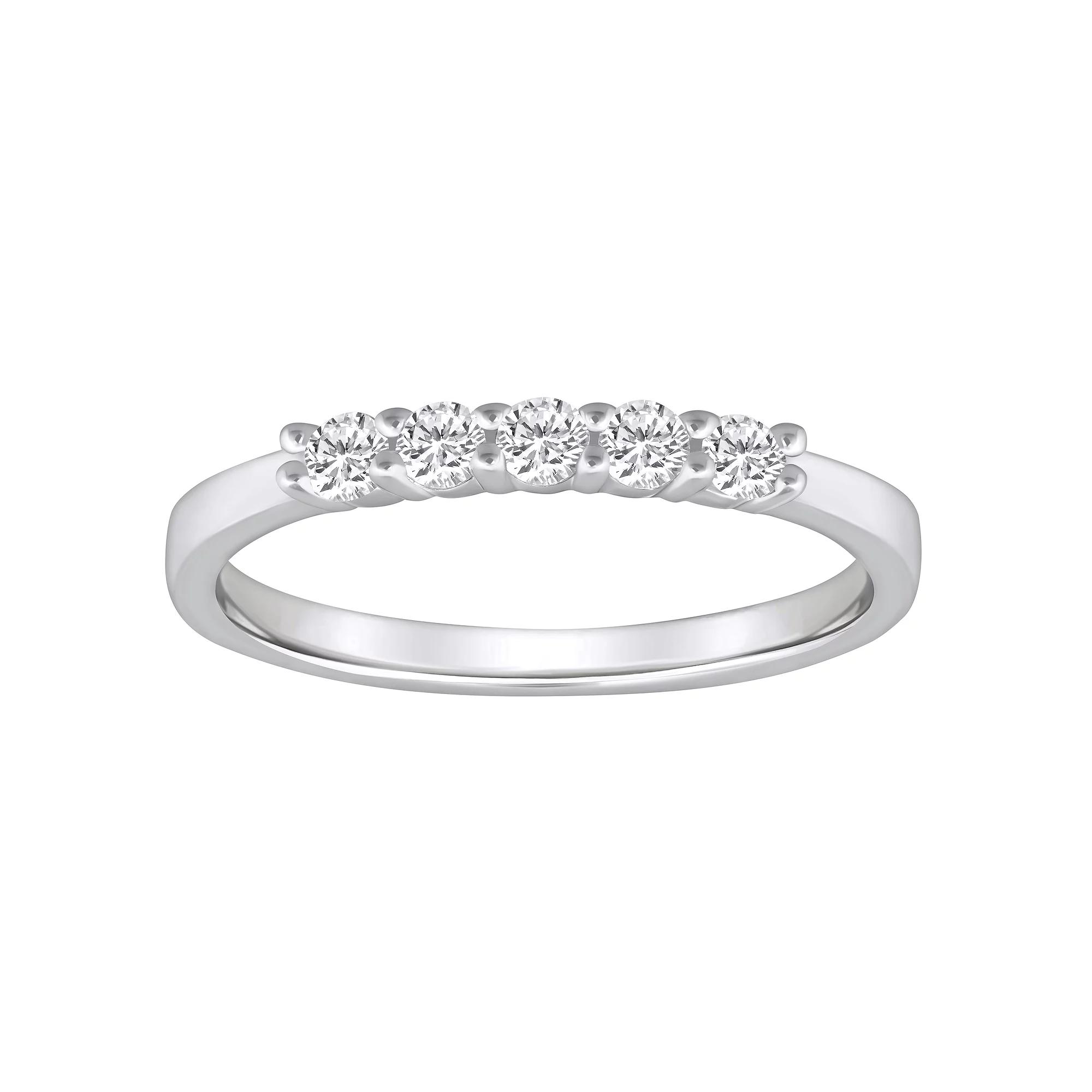 Alyson Layne 14k Gold 1/4 Carat T.W. Diamond 5-Stone Wedding Band, Women's,  Product Image