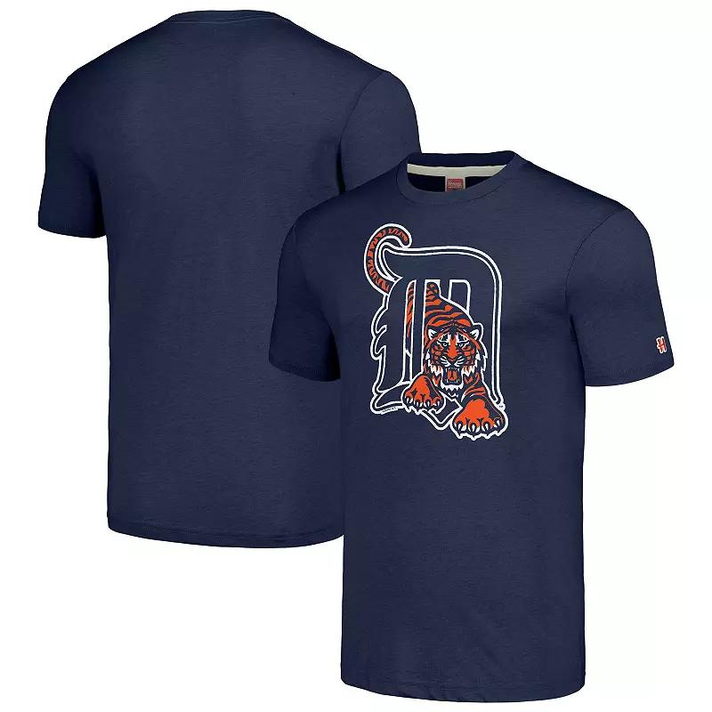 Men's Homage Navy Detroit Tigers Cooperstown Collection Hand-Drawn Logo Tri-Blend T-Shirt,  Product Image