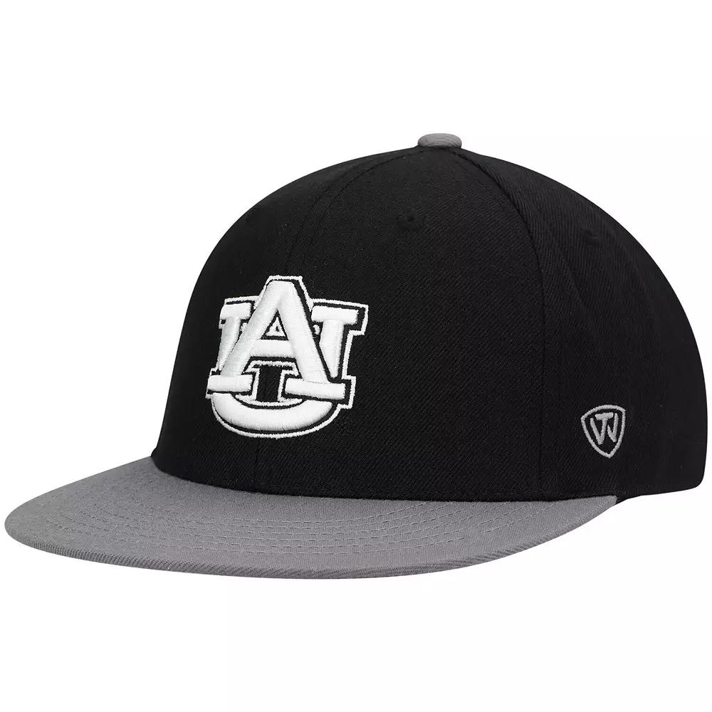 Men's Top of the World Black/Gray Auburn Tigers Team Color Two-Tone Fitted Hat,  Product Image