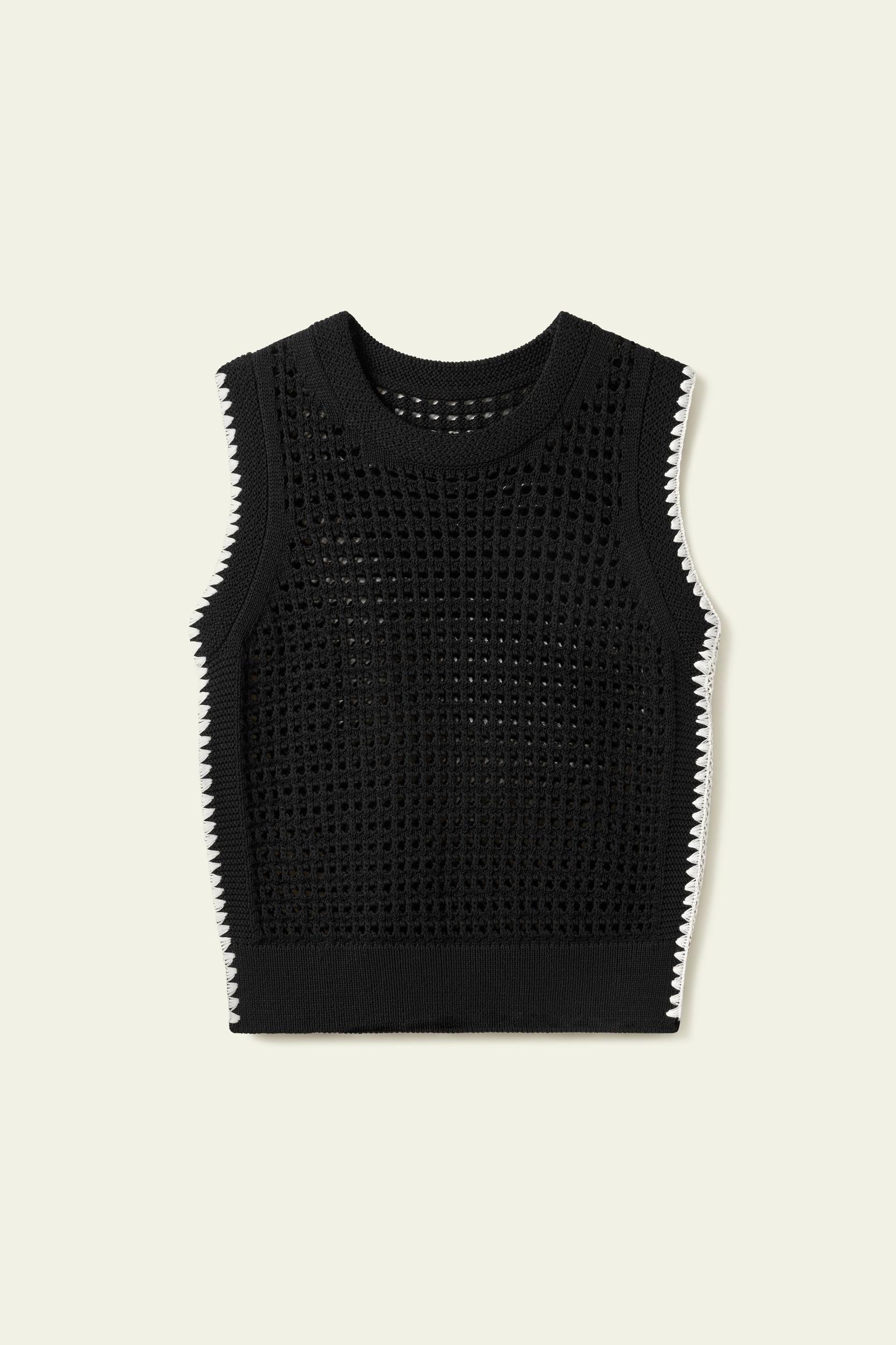 Toscana Pointelle Embroidered Vest Product Image