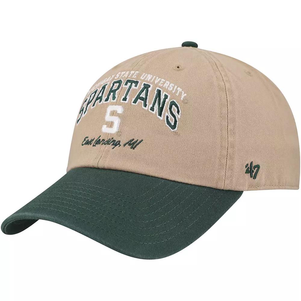 Men's '47 Khaki Michigan State Spartans Local Clean Up Adjustable Hat, Beig K Product Image
