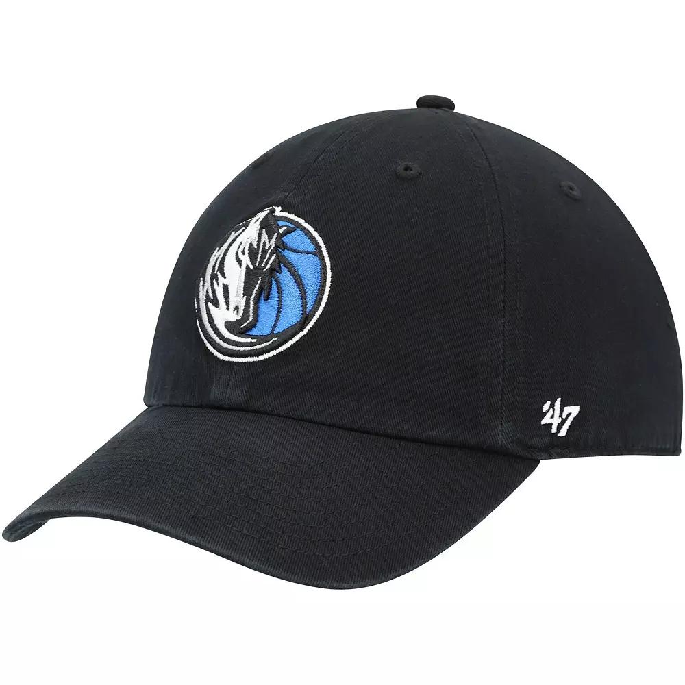 Men's '47 Black Dallas Mavericks Team Logo Clean Up Adjustable Hat Product Image
