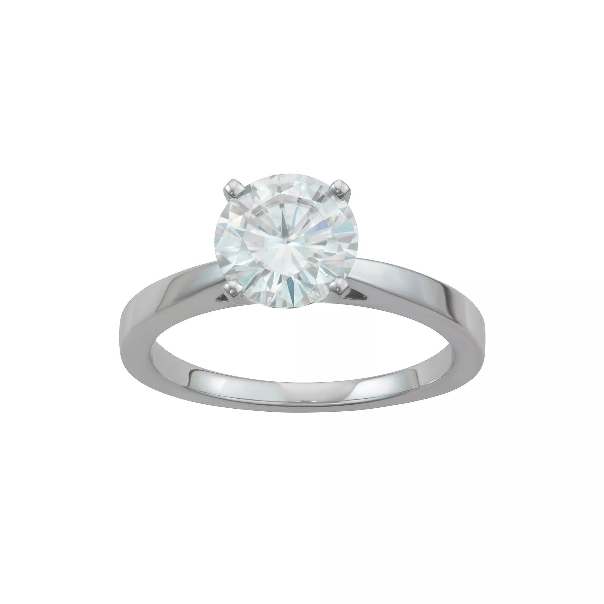 Charles & Colvard 14k White Gold 1 9/10 Carat T.W. Lab-Created Moissanite Solitaire Engagement Ring, Women's, Size: 8, 14k Whgold Product Image