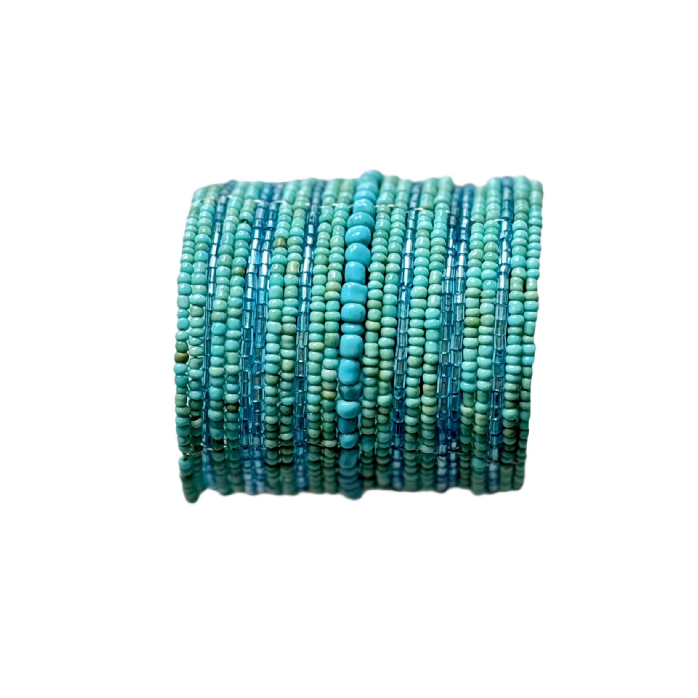 Simple Beaded Cuff: Turquoise Product Image