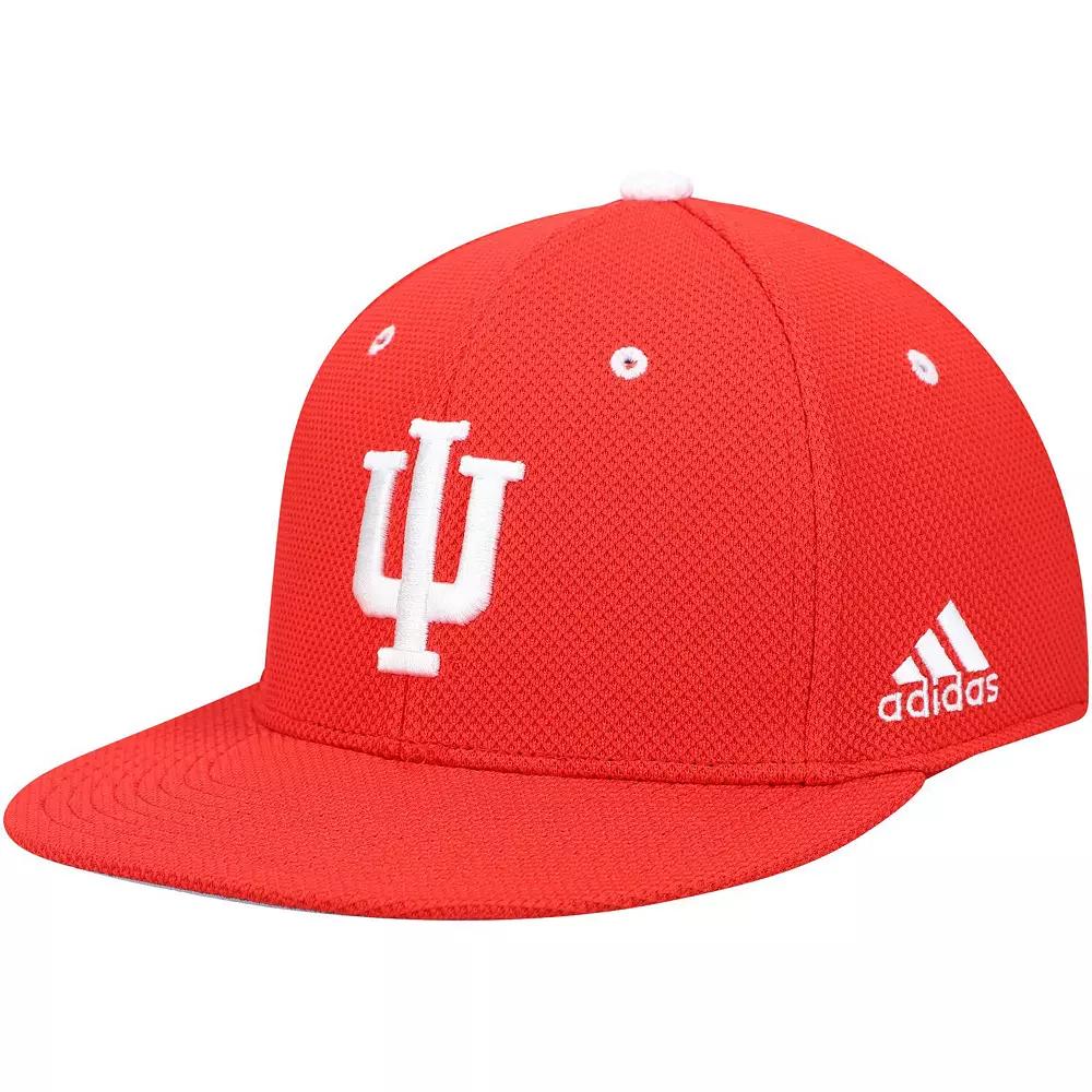 Men's adidas Crimson Indiana Hoosiers On-Field Baseball Fitted Hat,  Product Image