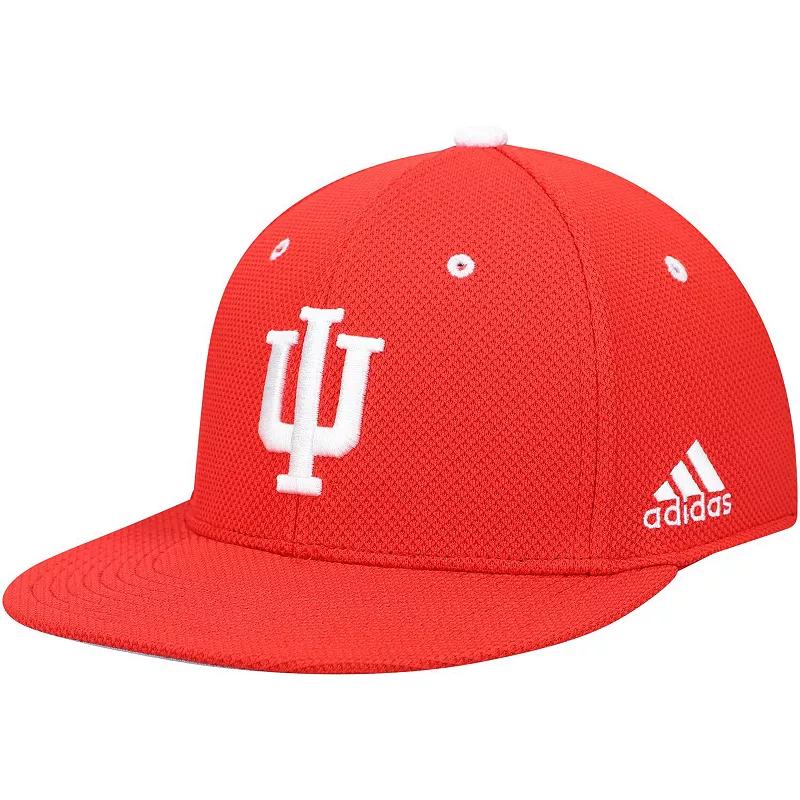 Men's adidas Crimson Indiana Hoosiers On-Field Baseball Fitted Hat,  Product Image