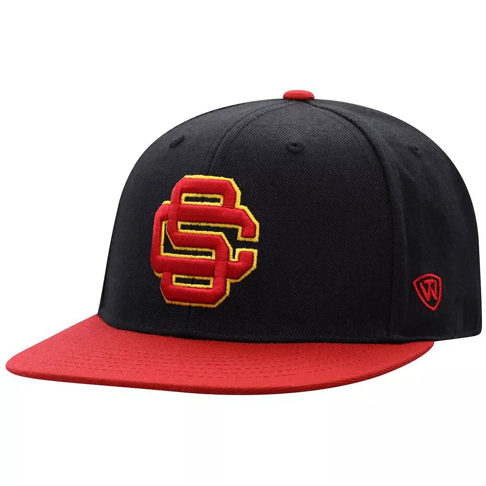Men's Top of the World Black/Cardinal USC Trojans Team Color Two-Tone Fitted Hat, Size: 6 7/8 Product Image