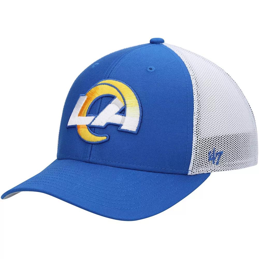 Men's '47 Royal/White Los Angeles Rams Trophy Trucker Flex Hat,  Product Image